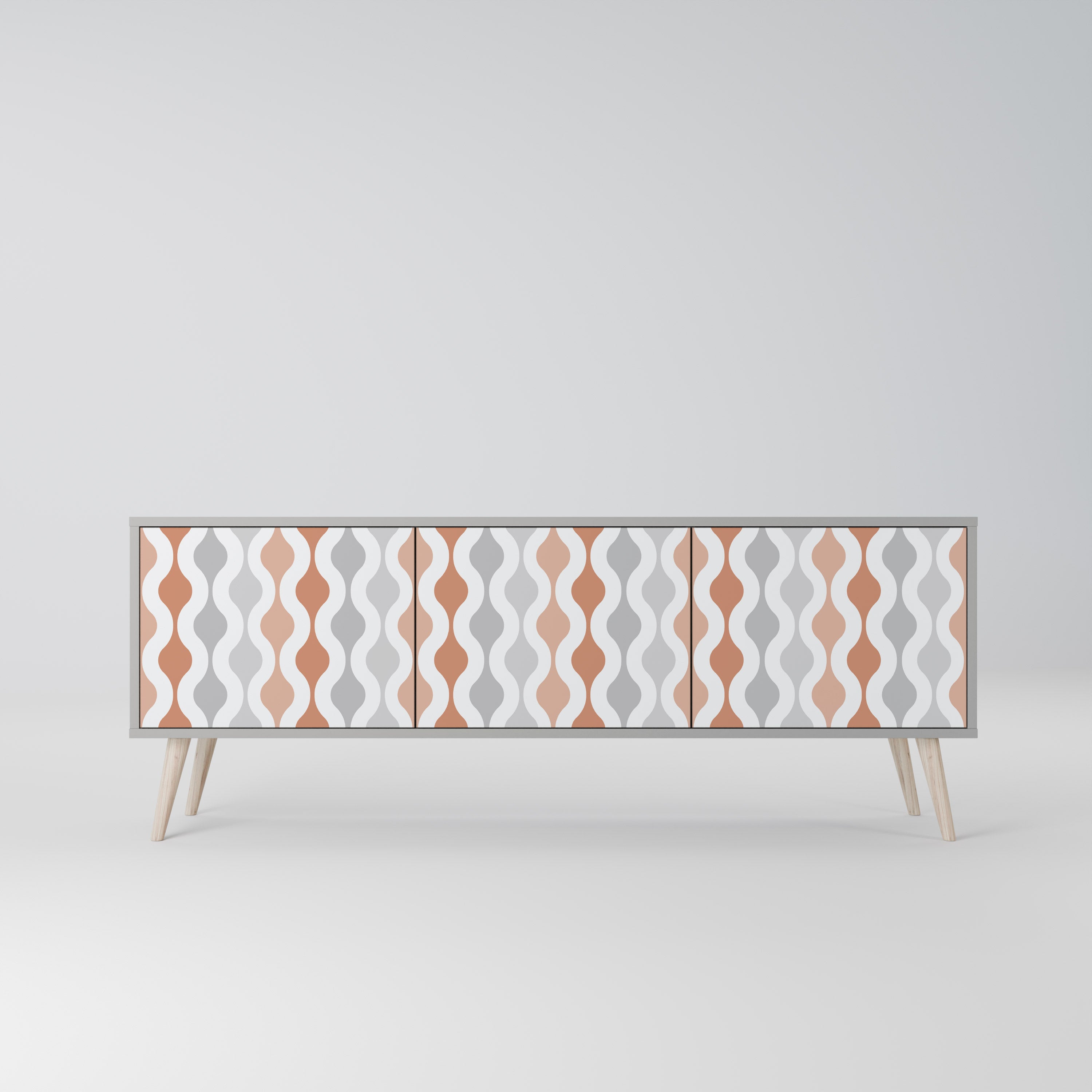 HAZY NOSTALGIA Móvel de TV com 3 Portas em Acabamento Cinzento