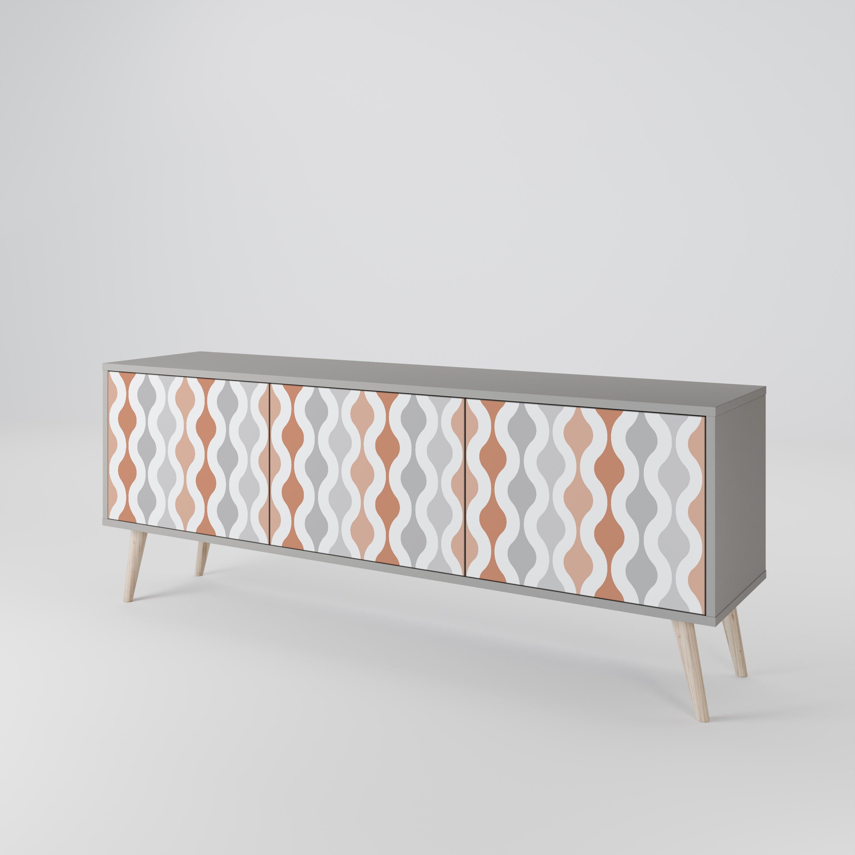 HAZY NOSTALGIA Móvel de TV com 3 Portas em Acabamento Cinzento