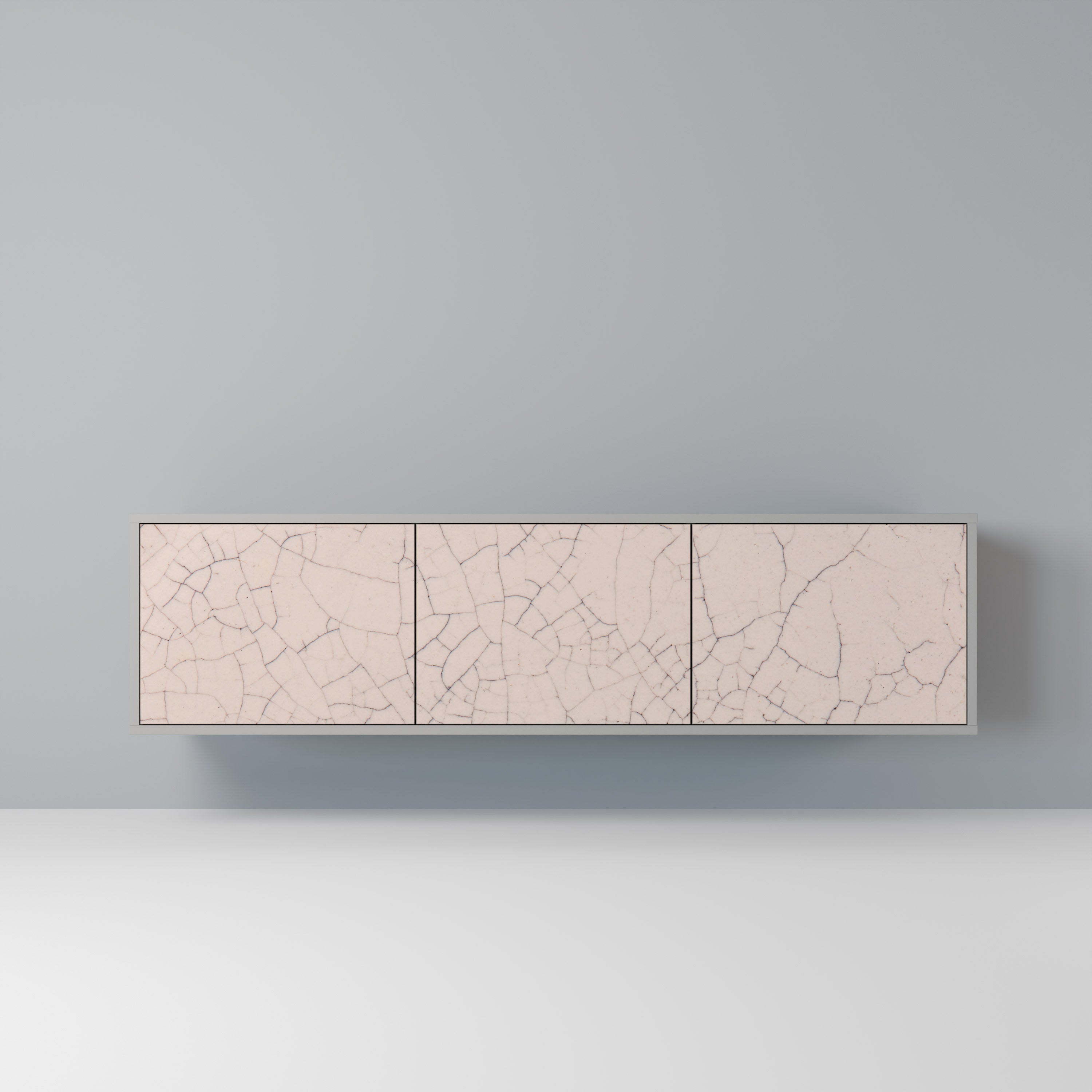 CERAMIC TEXTURE Móvel de TV com 3 Portas em Acabamento Cinzento