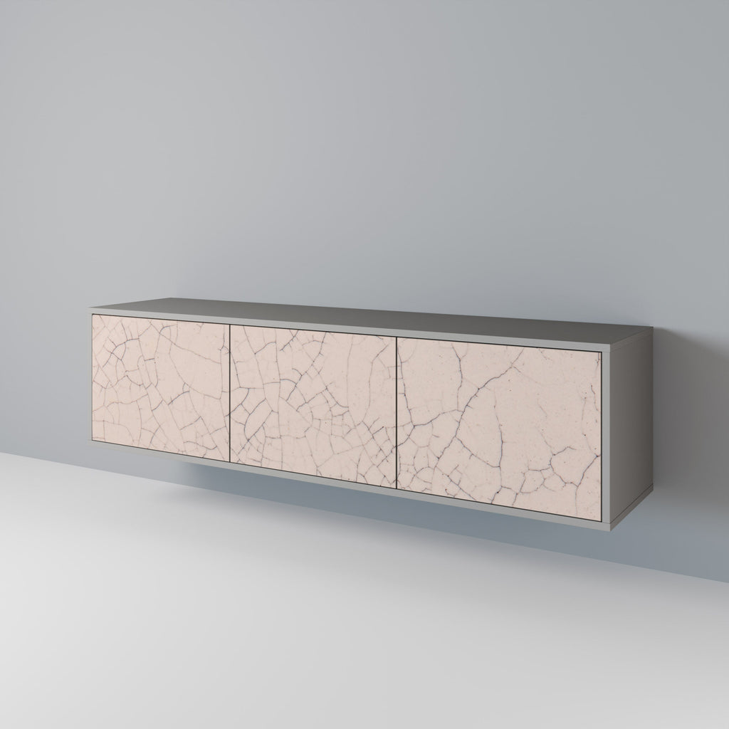 CERAMIC TEXTURE Móvel de TV com 3 Portas em Acabamento Cinzento