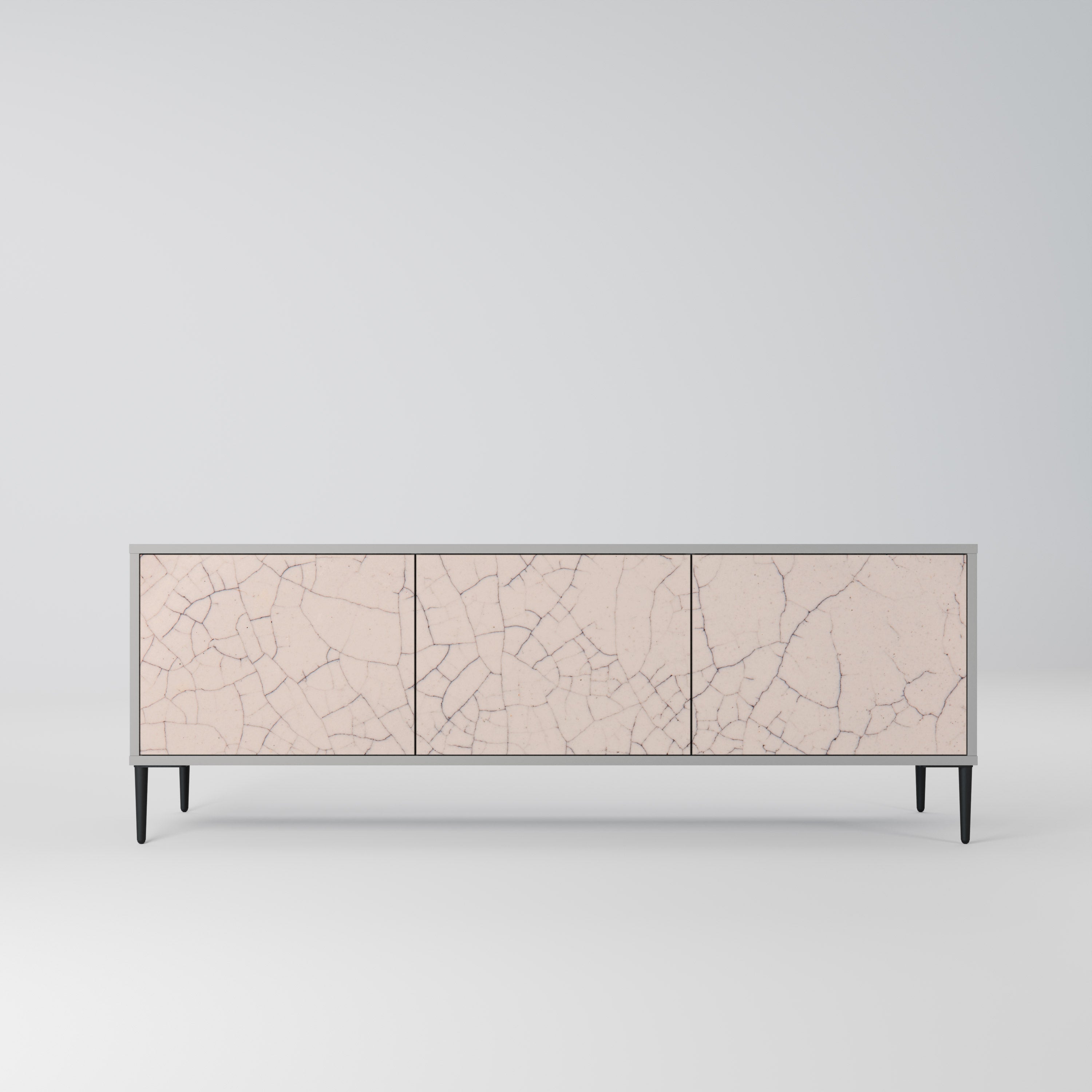 CERAMIC TEXTURE Móvel de TV com 3 Portas em Acabamento Cinzento