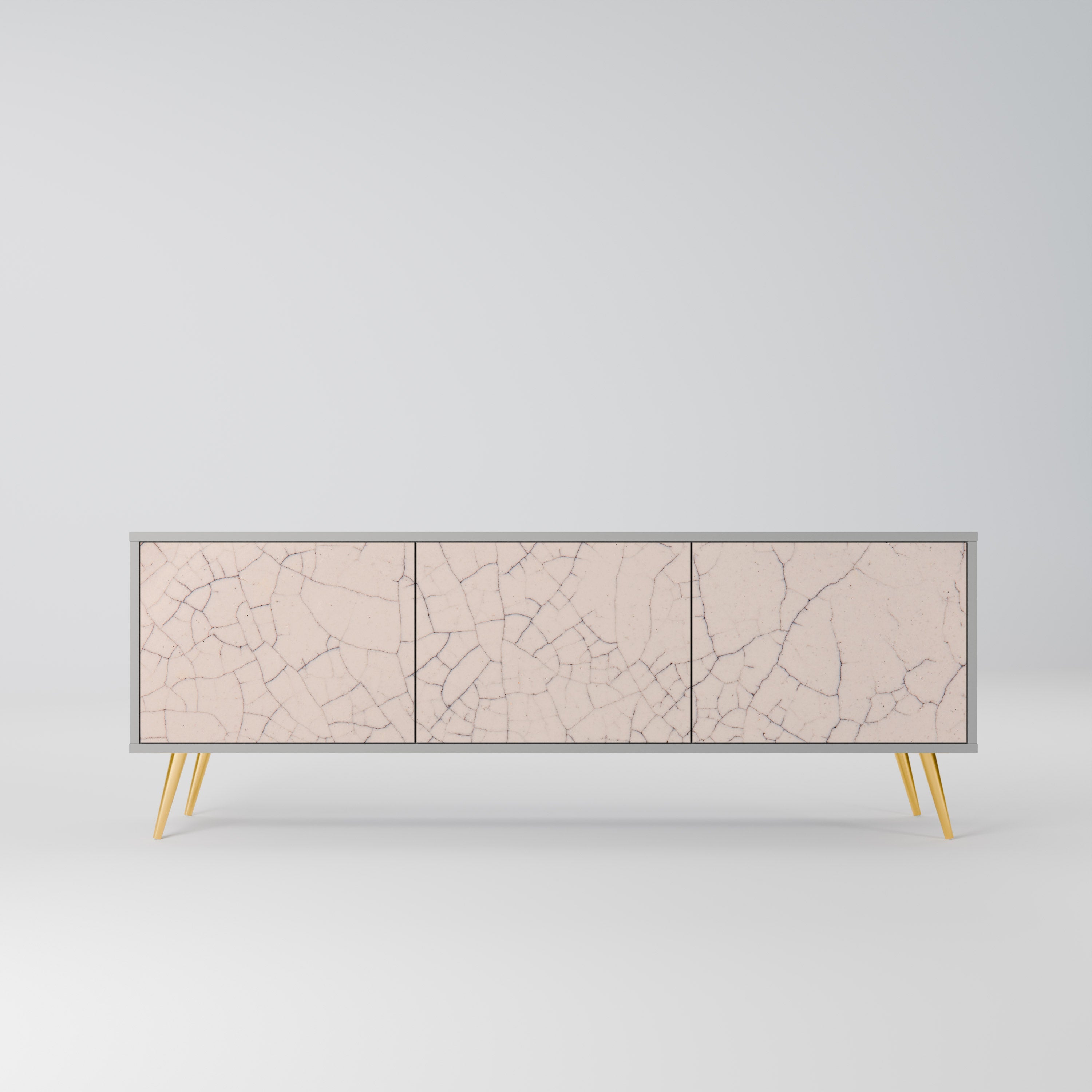 CERAMIC TEXTURE Móvel de TV com 3 Portas em Acabamento Cinzento