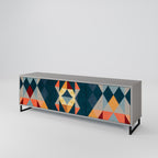 CRACKED ILLUSION Móvel de TV com 3 Portas em Acabamento Cinzento