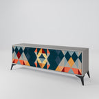 CRACKED ILLUSION Móvel de TV com 3 Portas em Acabamento Cinzento