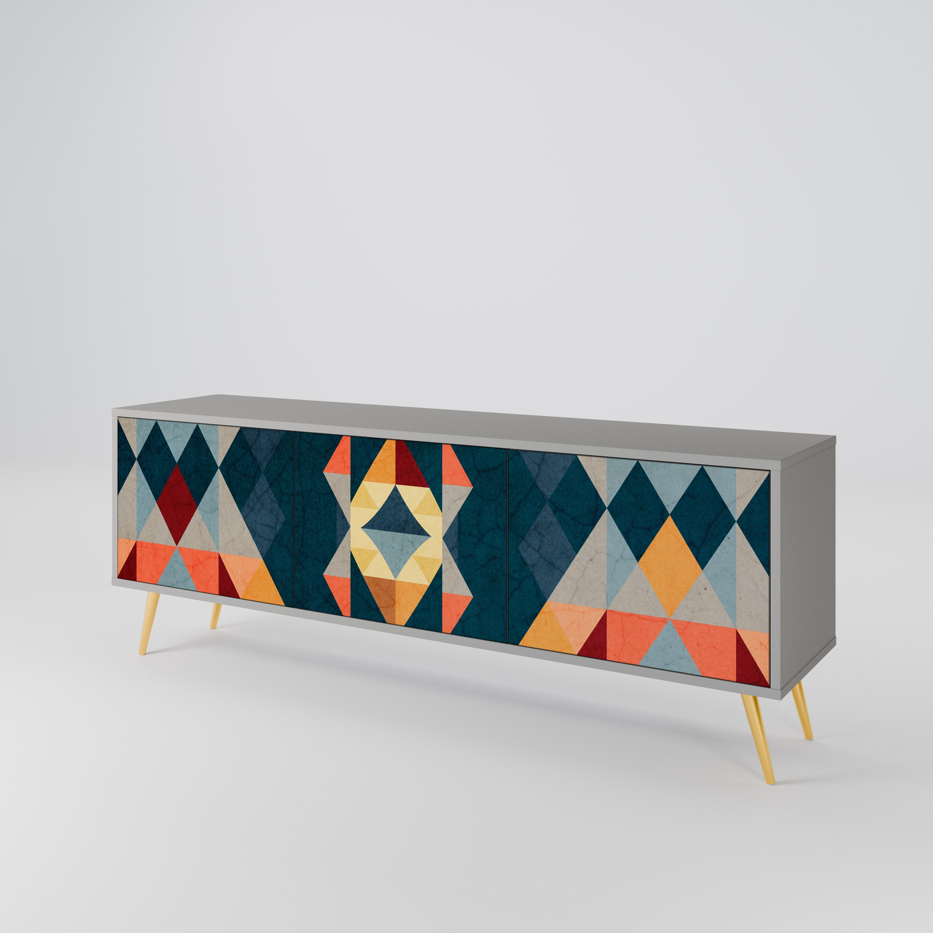 CRACKED ILLUSION 3-Door TV Cabinet