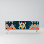 CRACKED ILLUSION Móvel de TV com 3 Portas em Acabamento Cinzento