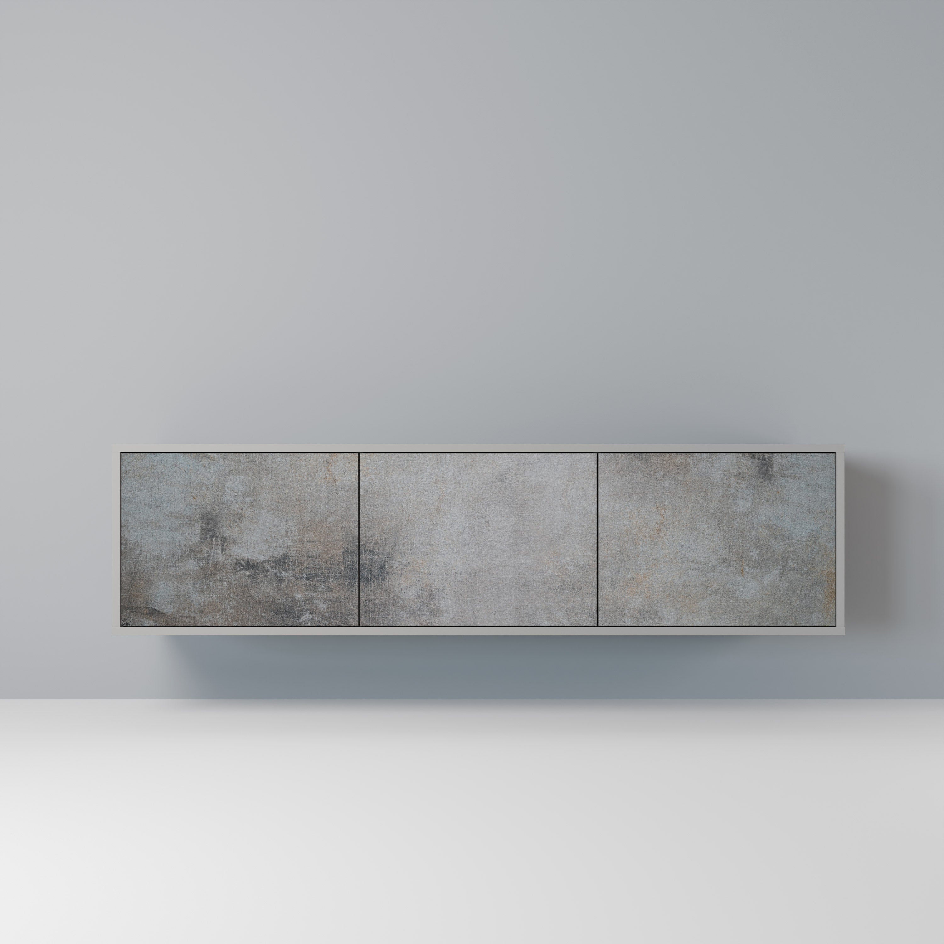 CONCRETE WALL Móvel de TV com 3 Portas em Acabamento Cinzento