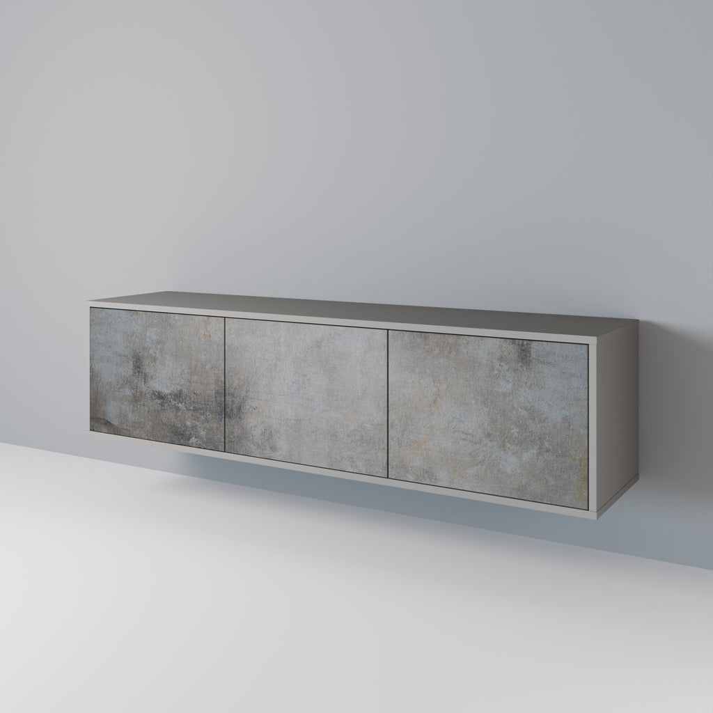 CONCRETE WALL Móvel de TV com 3 Portas em Acabamento Cinzento