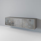 CONCRETE WALL Móvel de TV com 3 Portas em Acabamento Cinzento