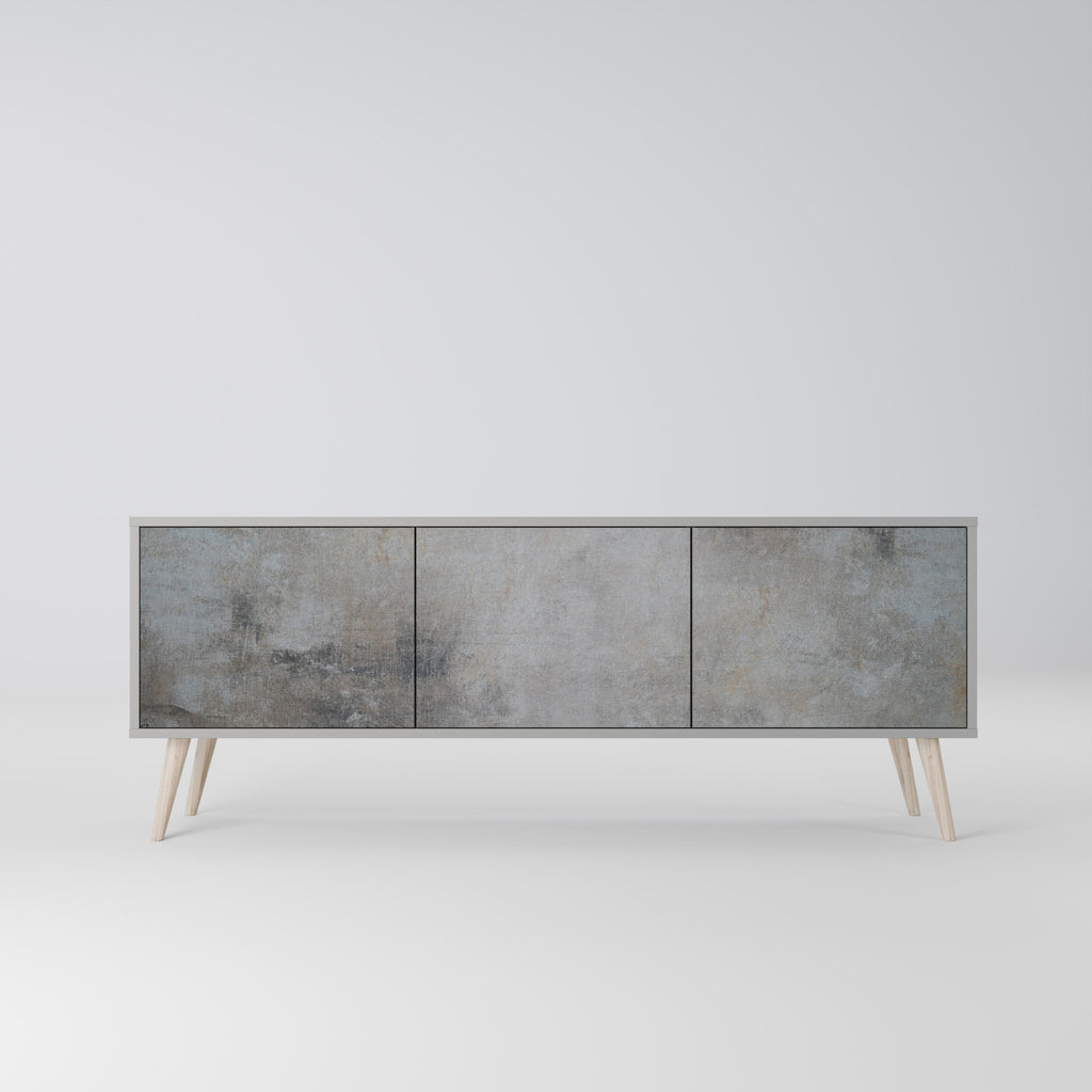 CONCRETE WALL Móvel de TV com 3 Portas em Acabamento Cinzento