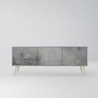 CONCRETE WALL Móvel de TV com 3 Portas em Acabamento Cinzento