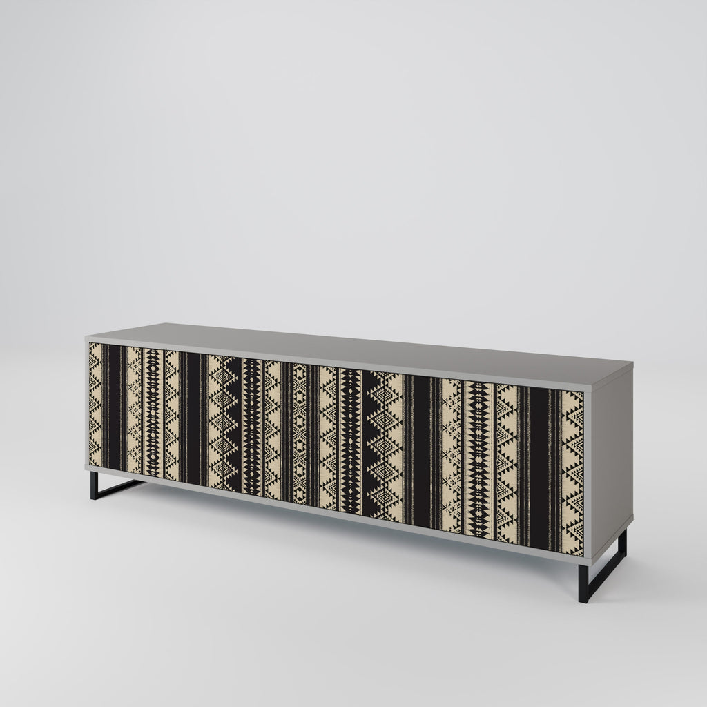 AZTEC Móvel de TV com 3 Portas em Acabamento Cinzento