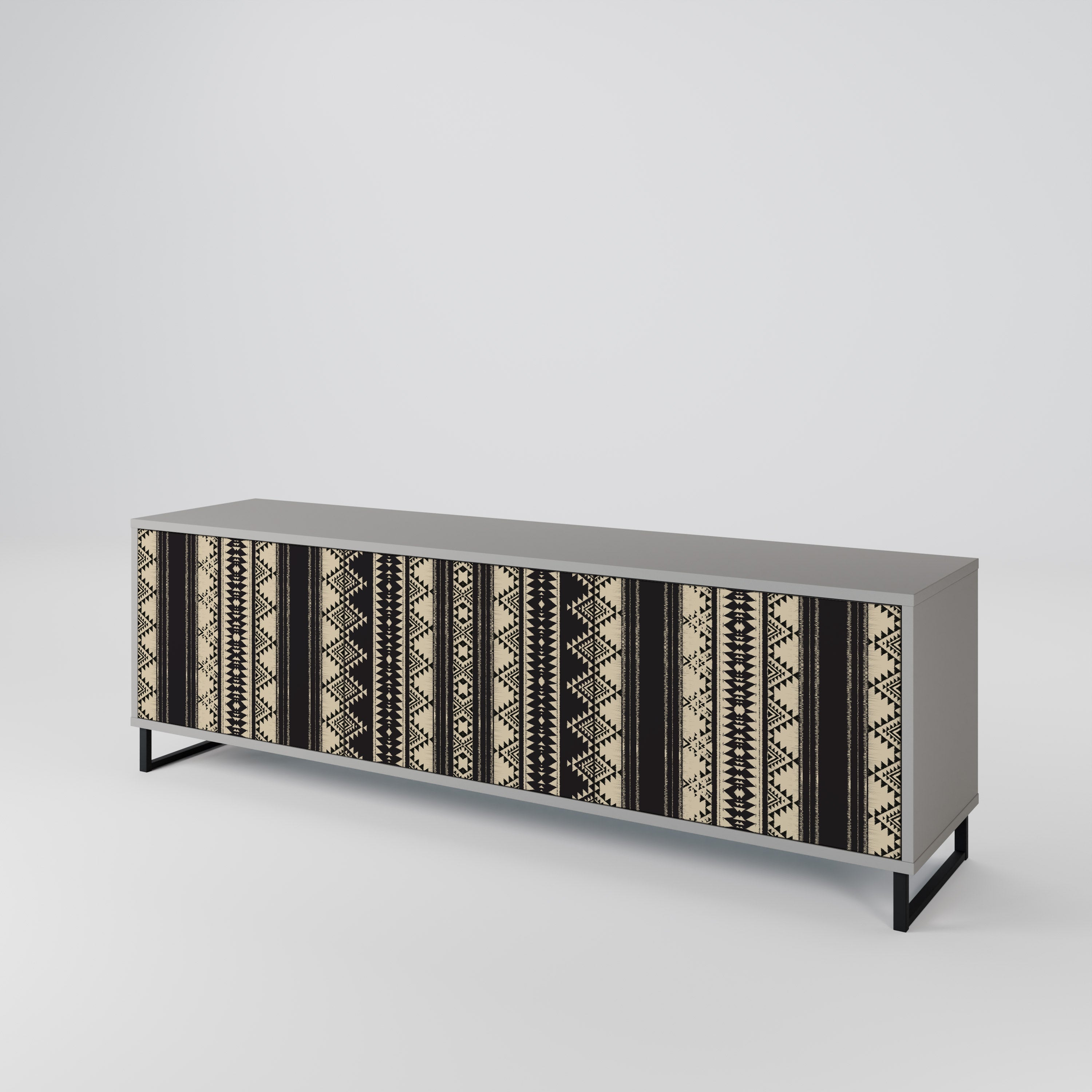 AZTEC Móvel de TV com 3 Portas em Acabamento Cinzento