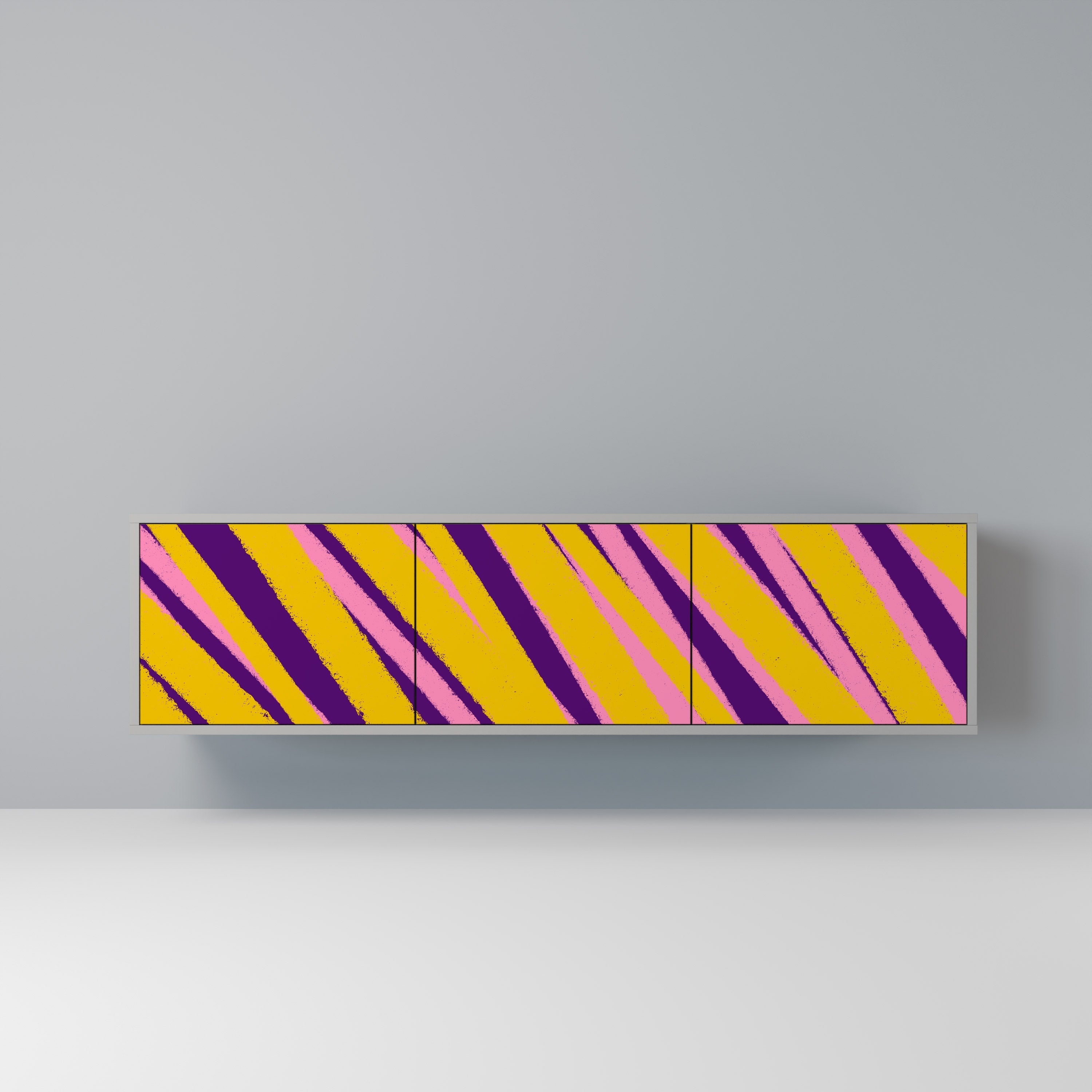 DREAMS COME TRUE Móvel de TV com 3 Portas em Acabamento Cinzento