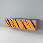 DREAMS COME TRUE Móvel de TV com 3 Portas em Acabamento Cinzento