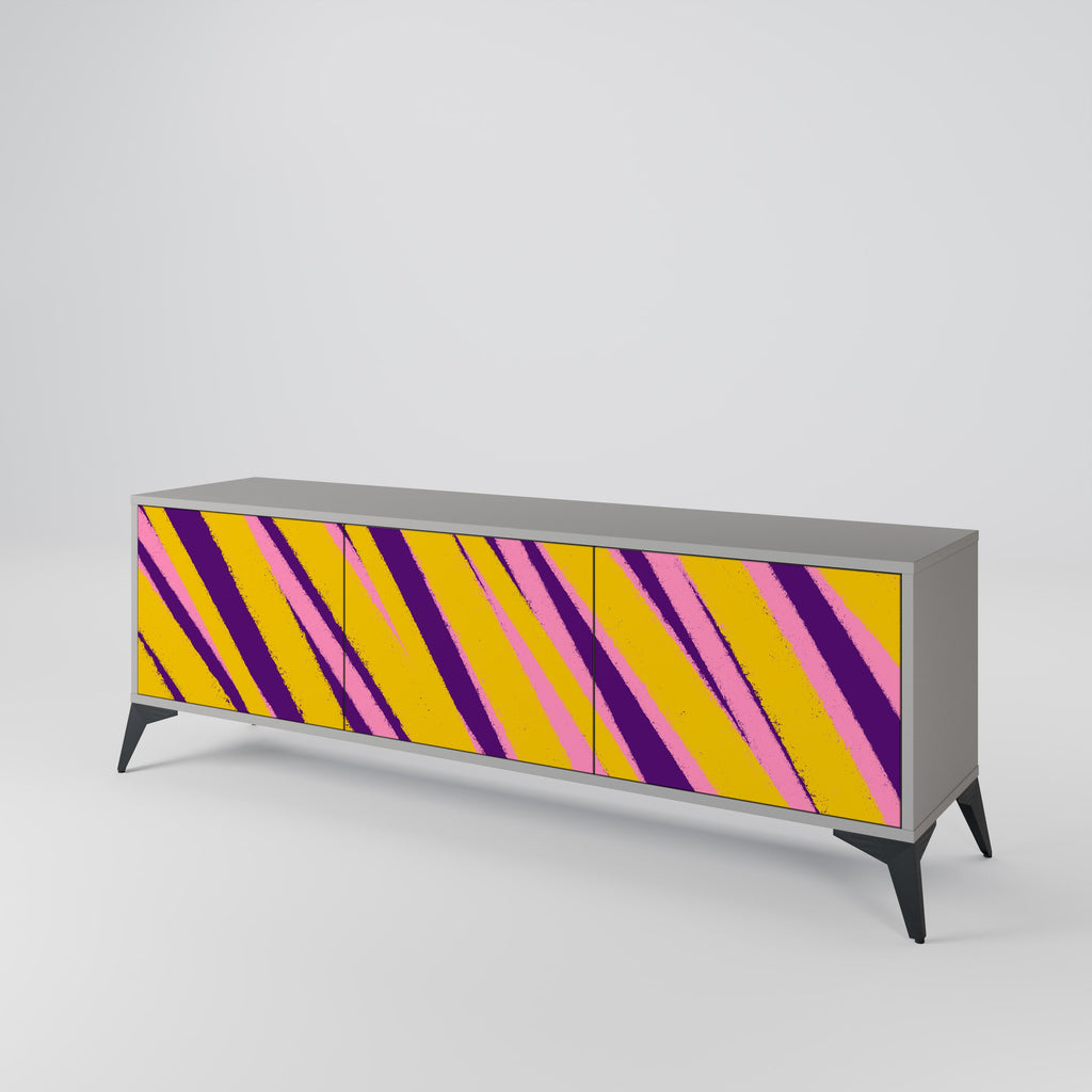 DREAMS COME TRUE Móvel de TV com 3 Portas em Acabamento Cinzento