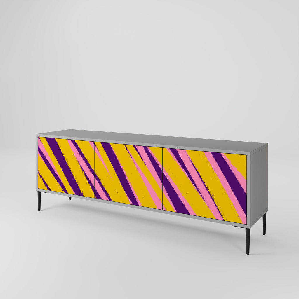 DREAMS COME TRUE Móvel de TV com 3 Portas em Acabamento Cinzento