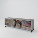 GOLDEN TIDES 3-Door TV Stand in Grey Finish