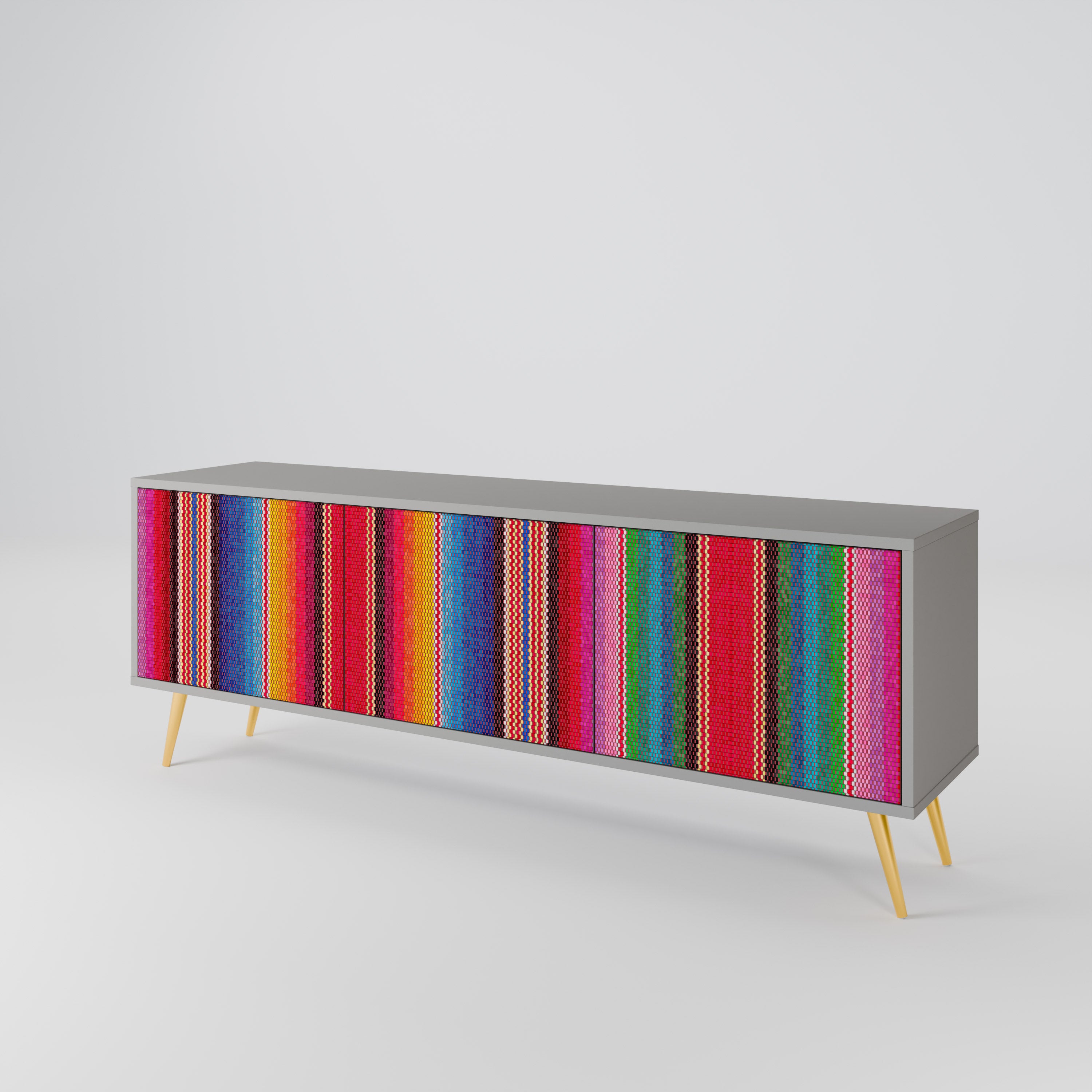 ETHNIC MEXICAN 3-Door TV Cabinet