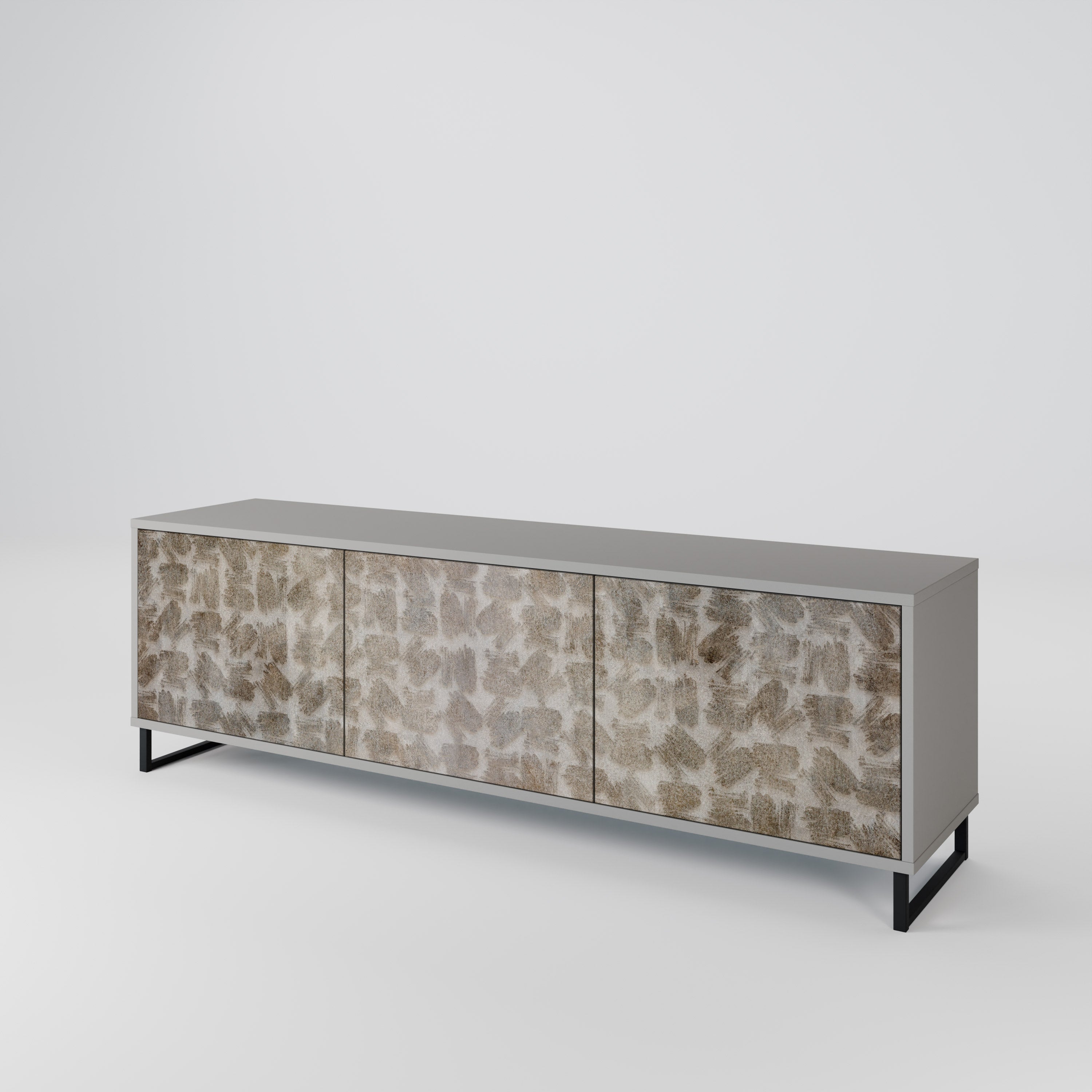 SLIGHTLY BLURRED Móvel de TV com 3 Portas em Acabamento Cinzento