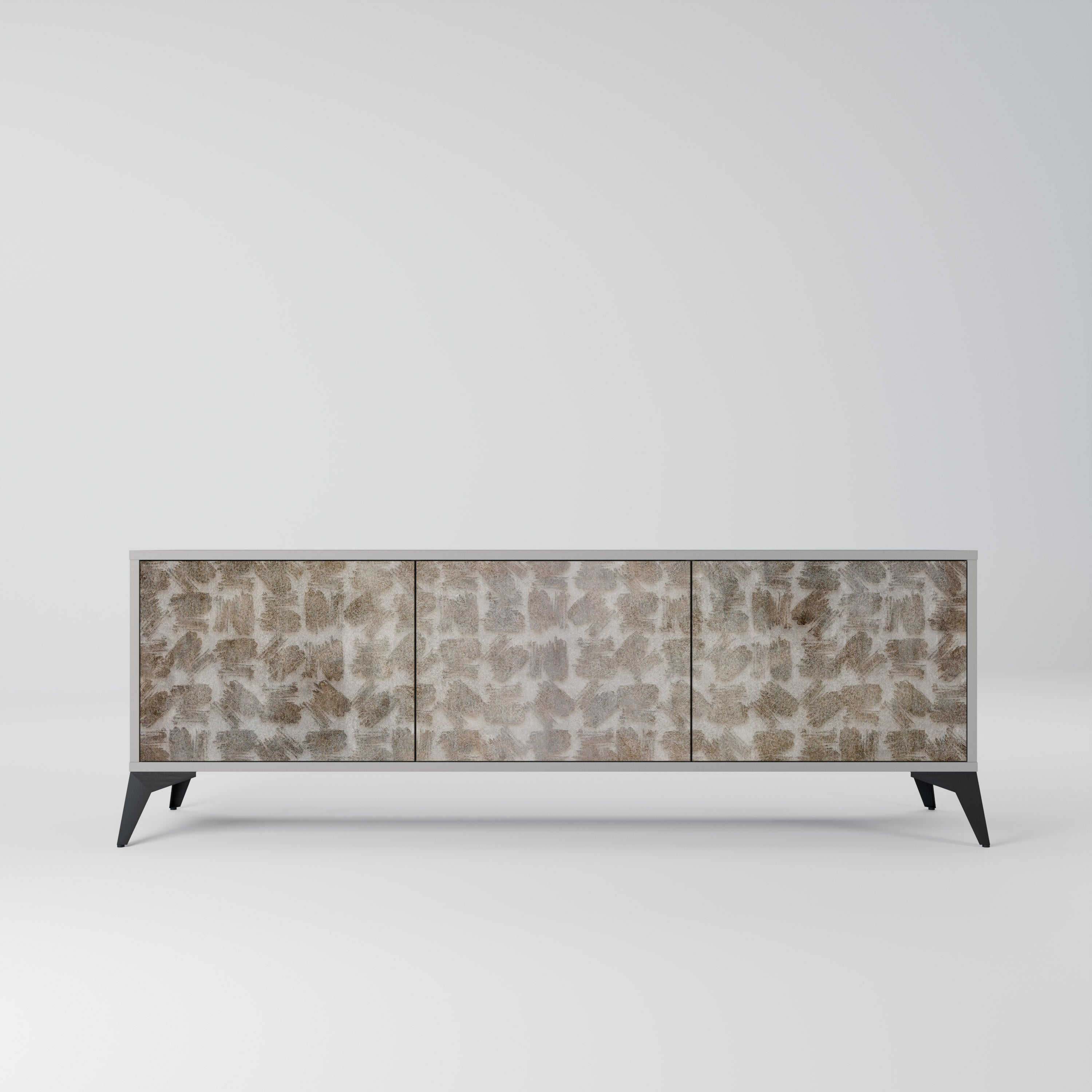 SLIGHTLY BLURRED Móvel de TV com 3 Portas em Acabamento Cinzento