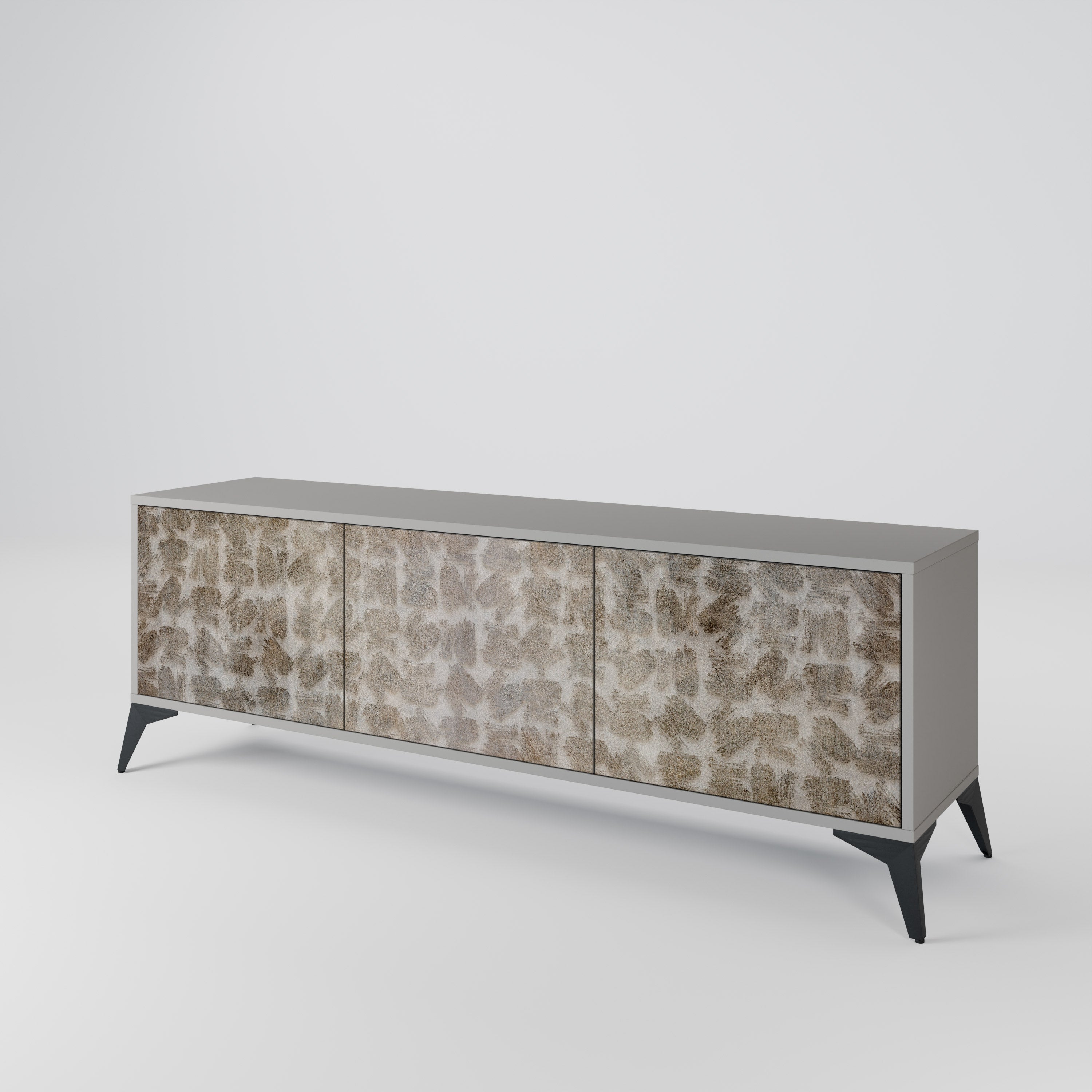SLIGHTLY BLURRED Móvel de TV com 3 Portas em Acabamento Cinzento