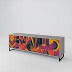 ELECTRIC PATTERNS Móvel de TV com 3 Portas em Acabamento Cinzento