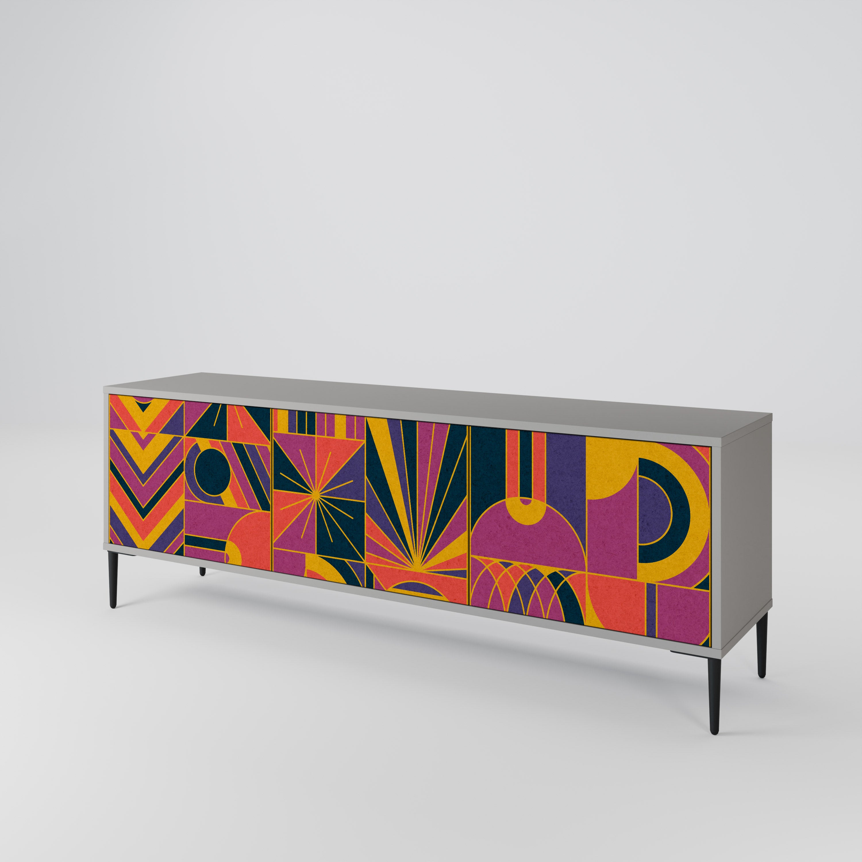 ELECTRIC PATTERNS 3-Door TV Cabinet
