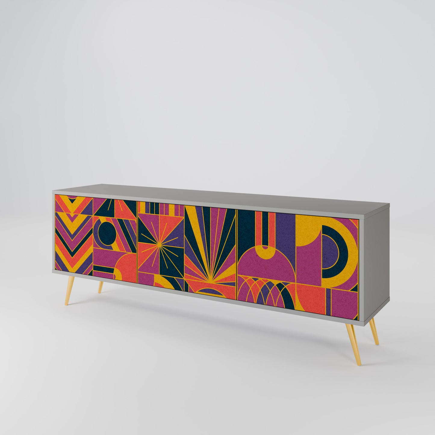 ELECTRIC PATTERNS 3-Door TV Cabinet