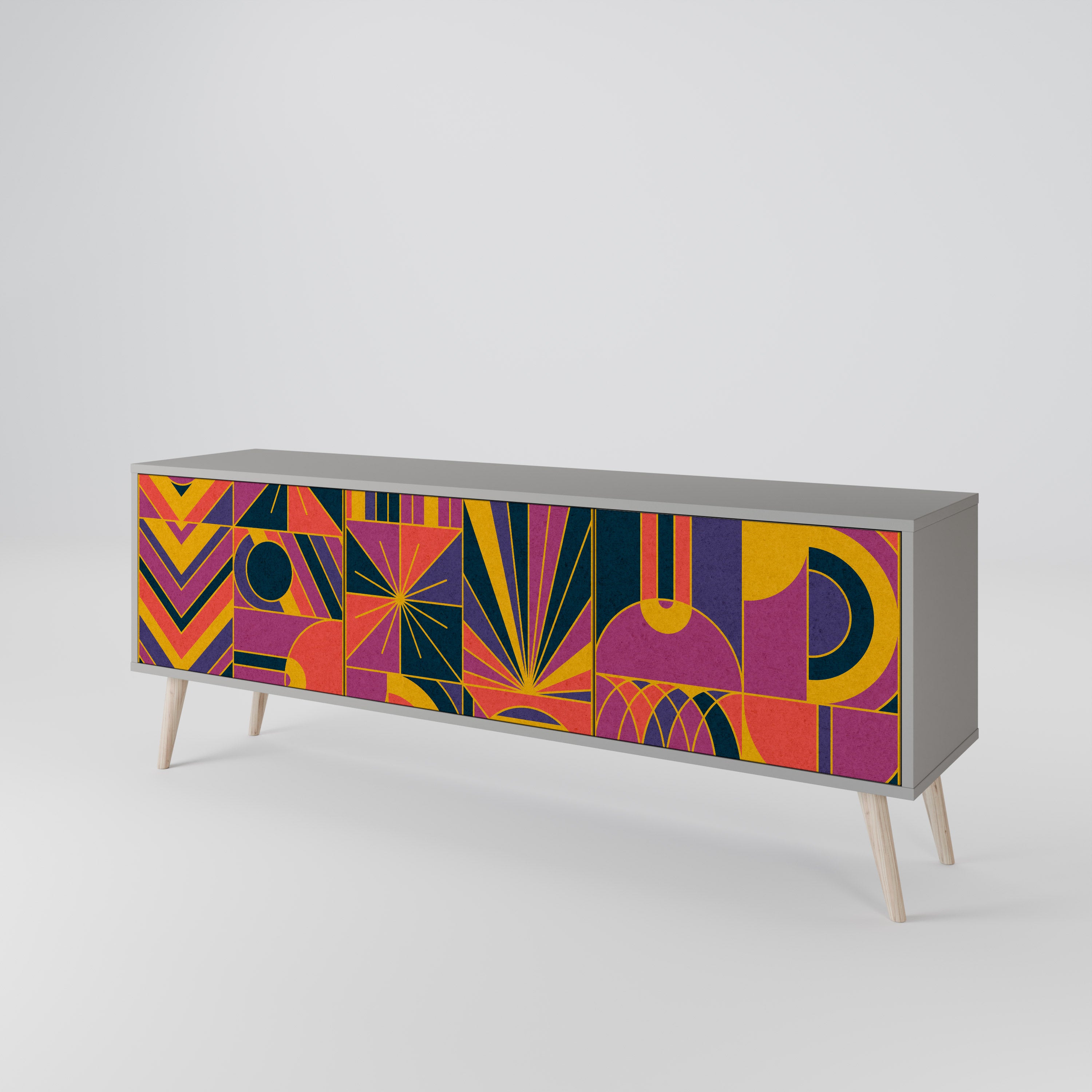 ELECTRIC PATTERNS 3-Door TV Cabinet
