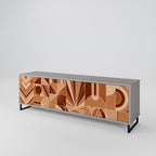 PRISM MOSAIC Móvel de TV com 3 Portas em Acabamento Cinzento