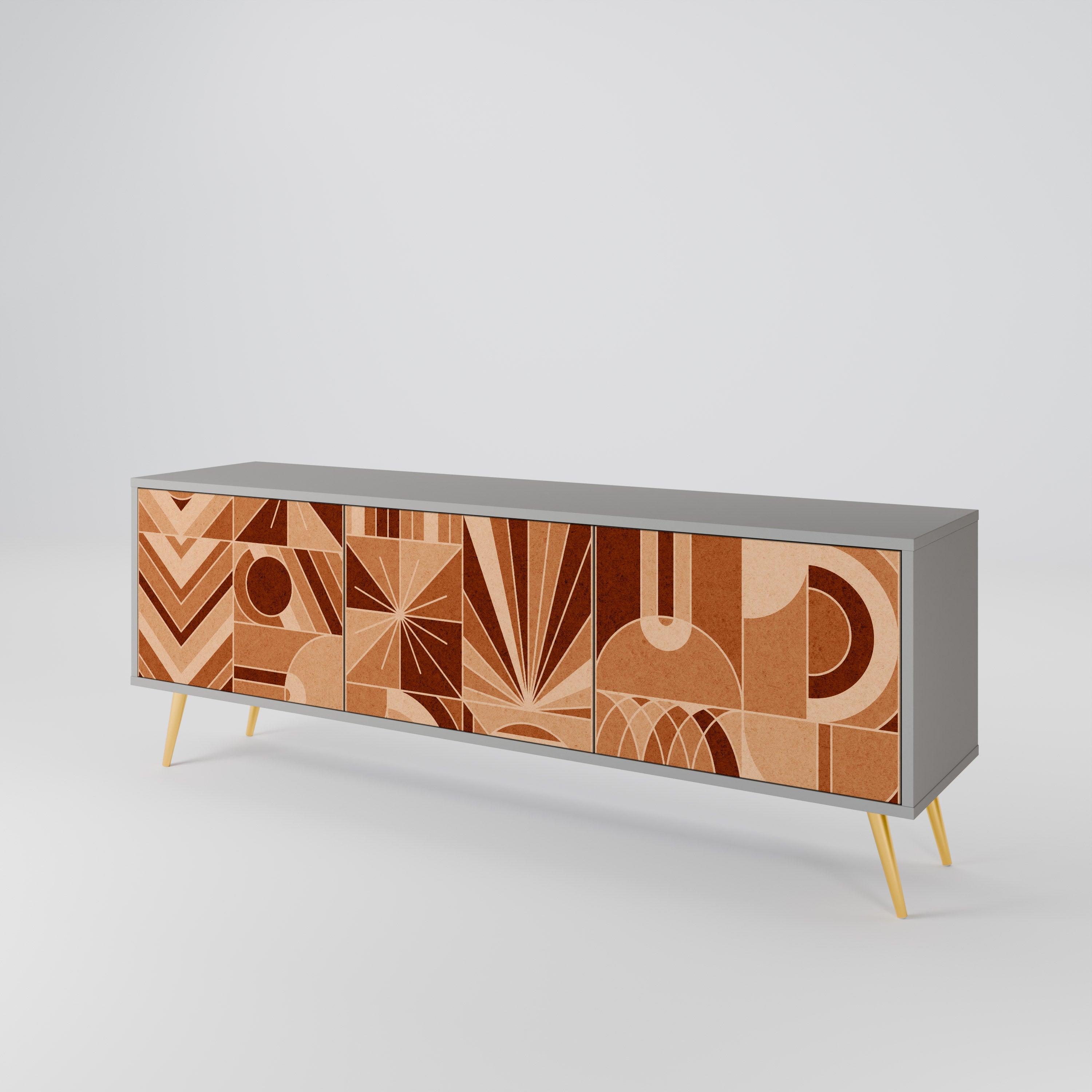 PRISM MOSAIC Móvel de TV com 3 Portas em Acabamento Cinzento