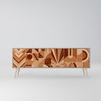 PRISM MOSAIC Móvel de TV com 3 Portas em Acabamento Cinzento