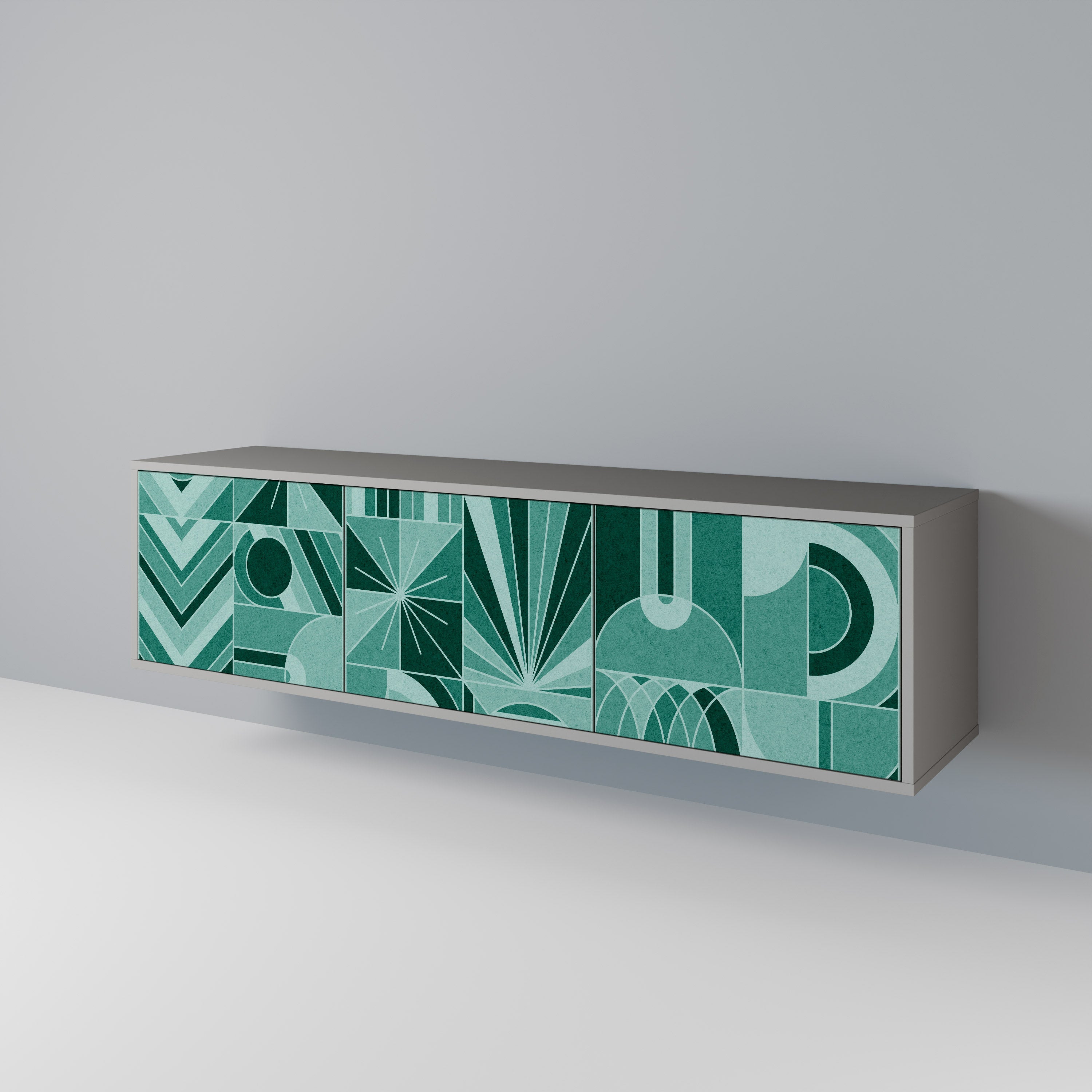 HARMONIC GRID Móvel de TV com 3 Portas em Acabamento Cinzento