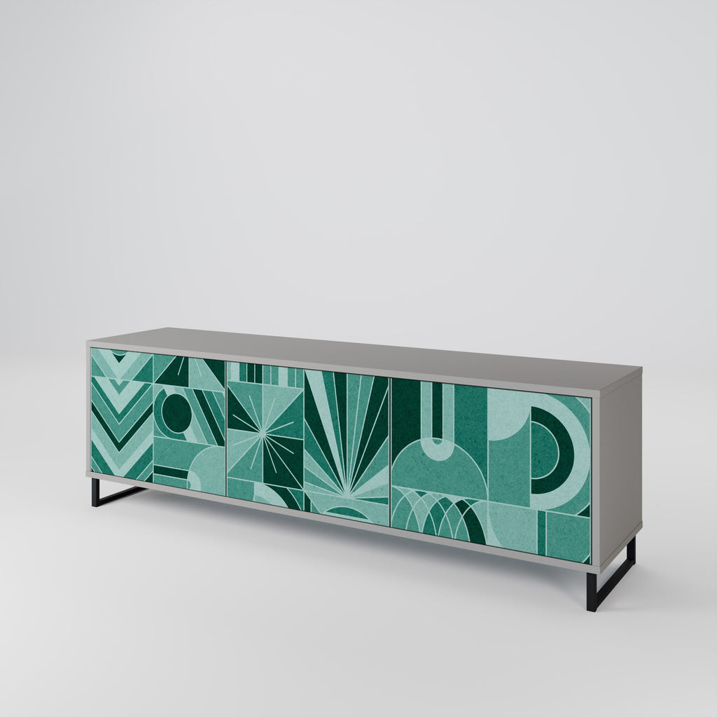 HARMONIC GRID Móvel de TV com 3 Portas em Acabamento Cinzento