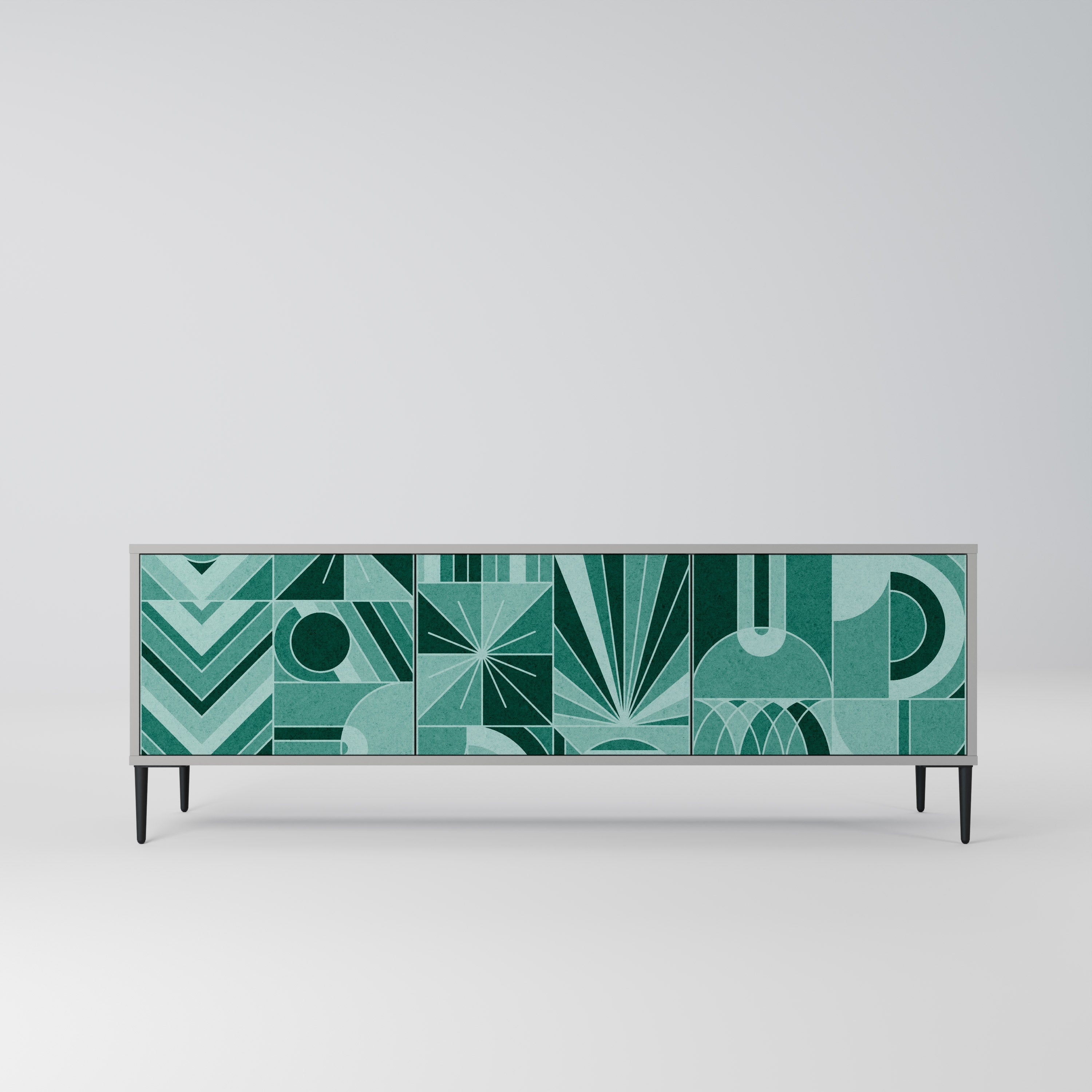 HARMONIC GRID Móvel de TV com 3 Portas em Acabamento Cinzento