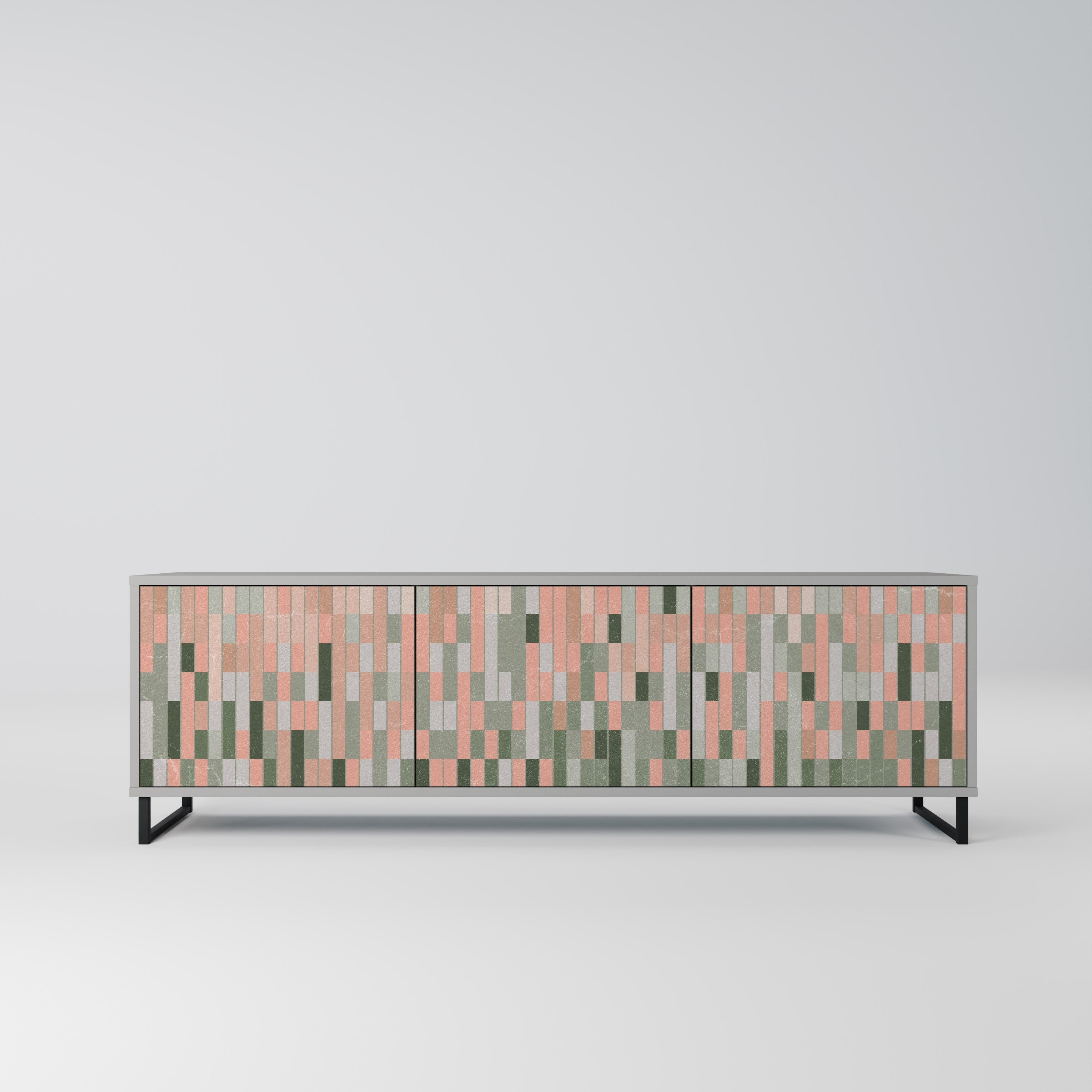 BUILDING THE FUTURE Móvel de TV com 3 Portas em Acabamento Cinzento