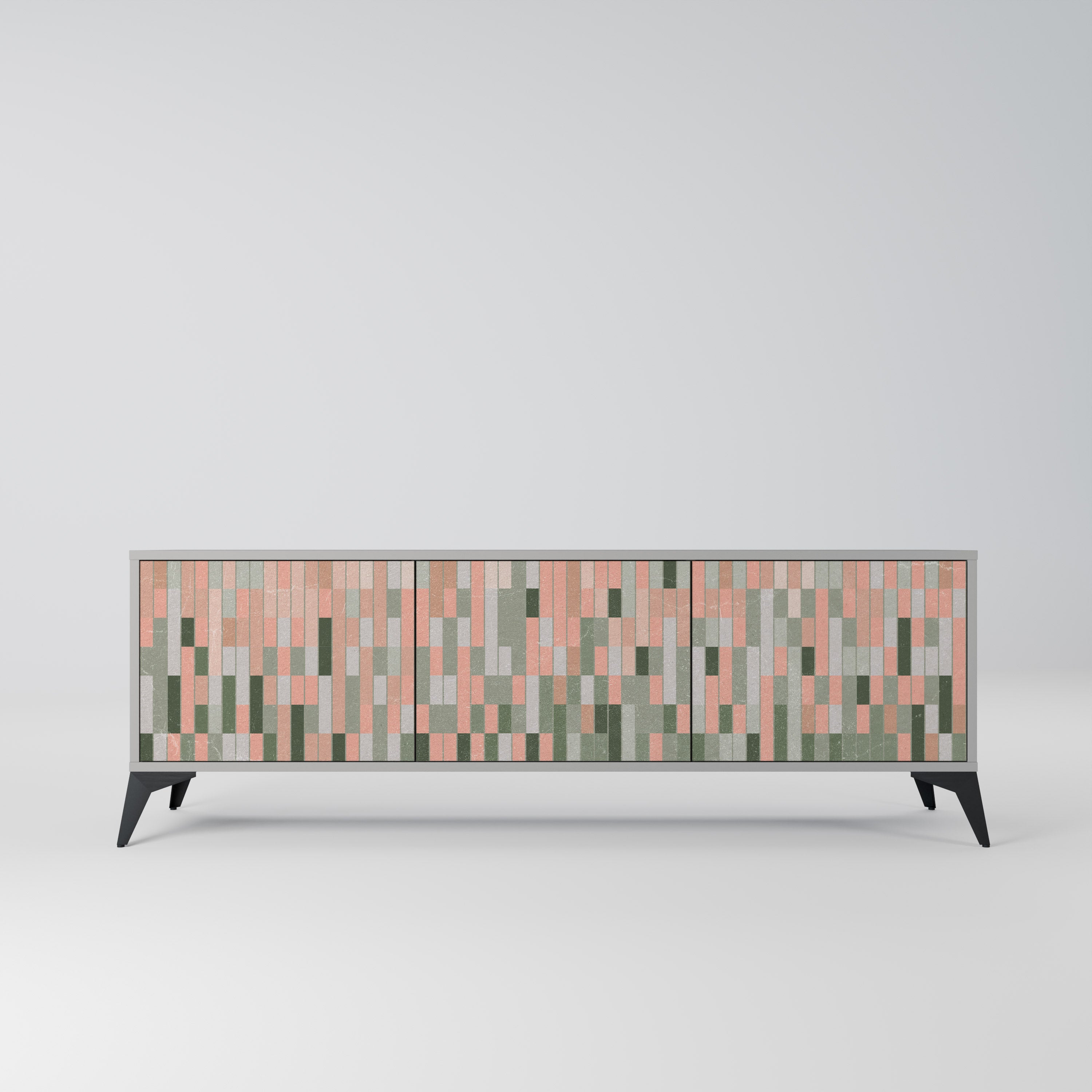 BUILDING THE FUTURE Móvel de TV com 3 Portas em Acabamento Cinzento