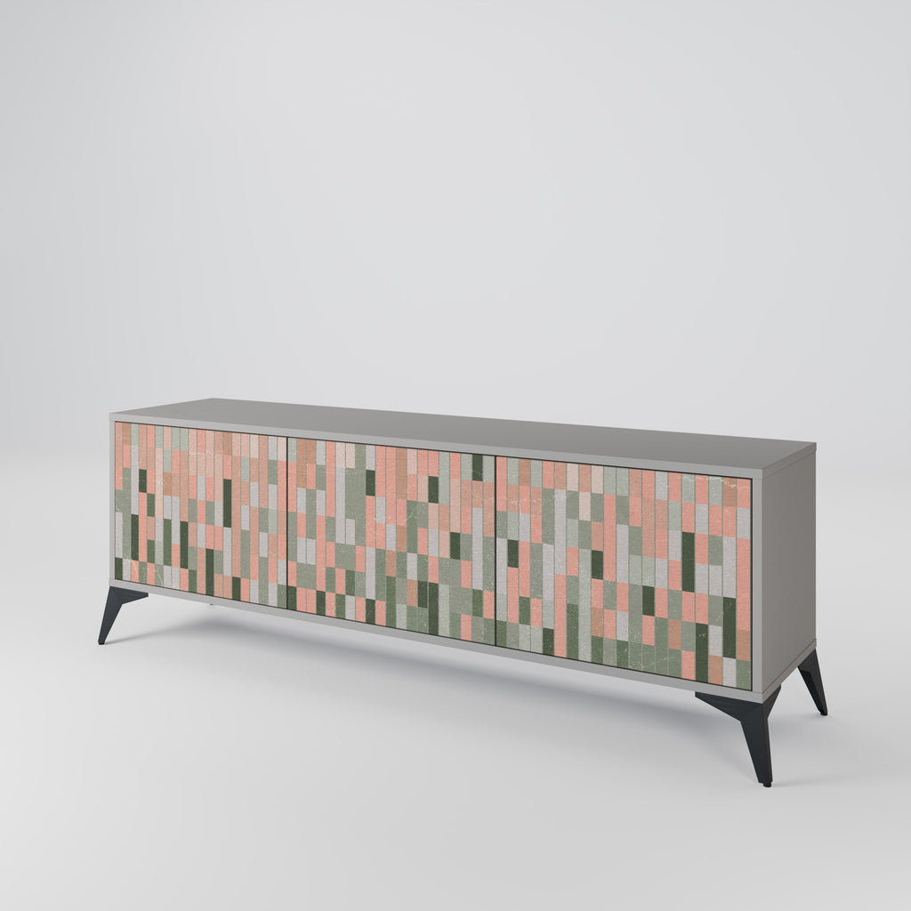 BUILDING THE FUTURE 3-Door TV Stand in Grey Finish