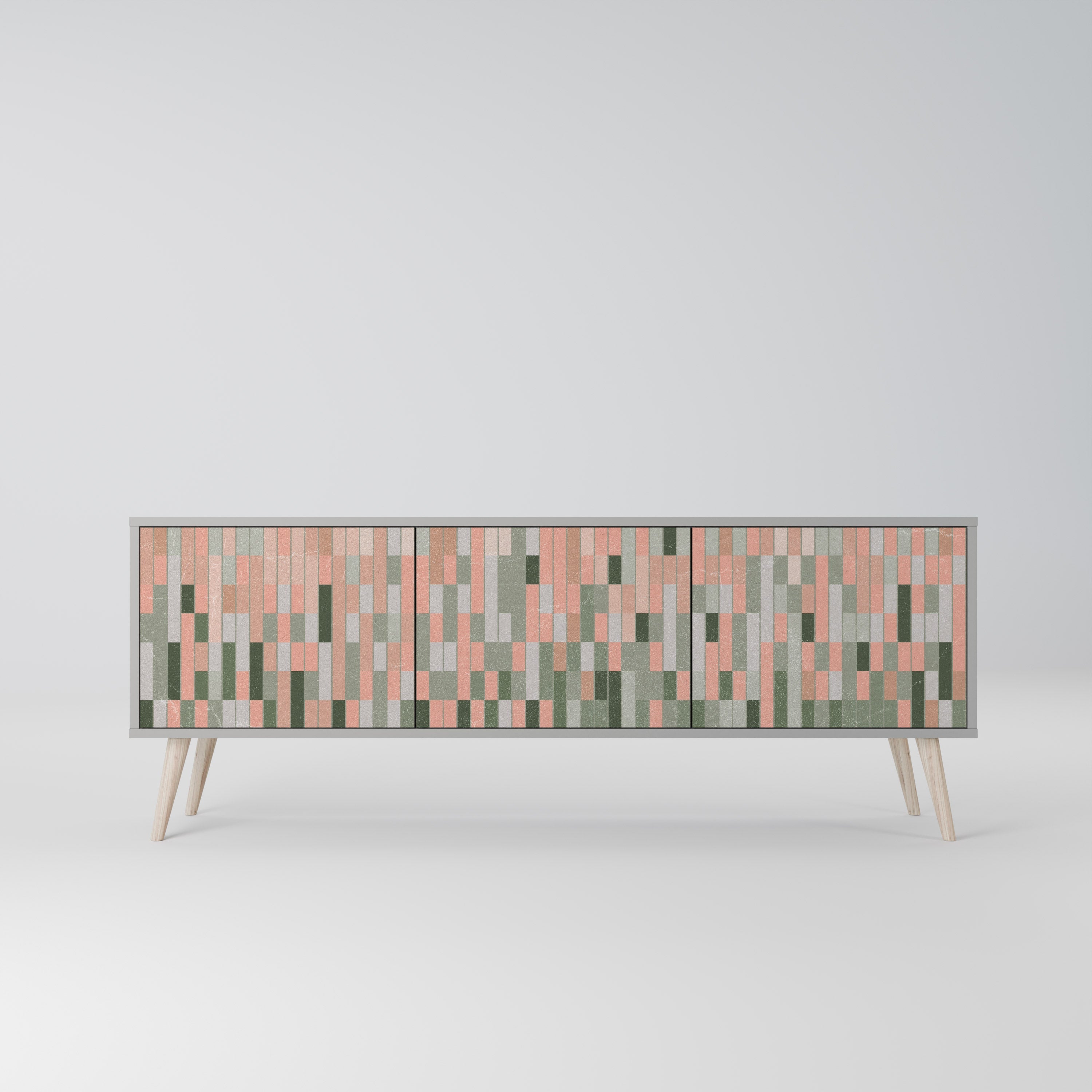 BUILDING THE FUTURE Móvel de TV com 3 Portas em Acabamento Cinzento