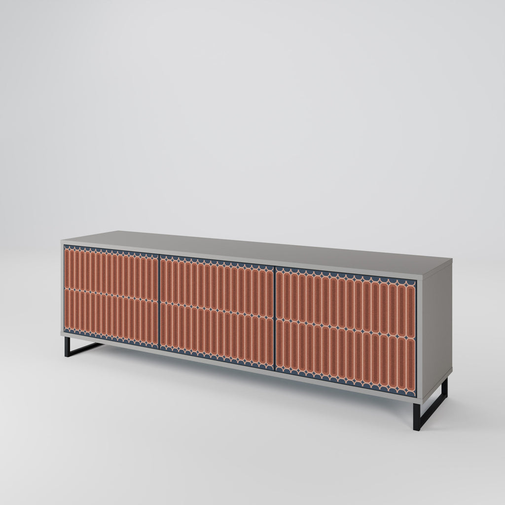 HYPNOTIC GATE Móvel de TV com 3 Portas em Acabamento Cinzento