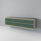 ILUSION GATE Móvel de TV com 3 Portas em Acabamento Cinzento