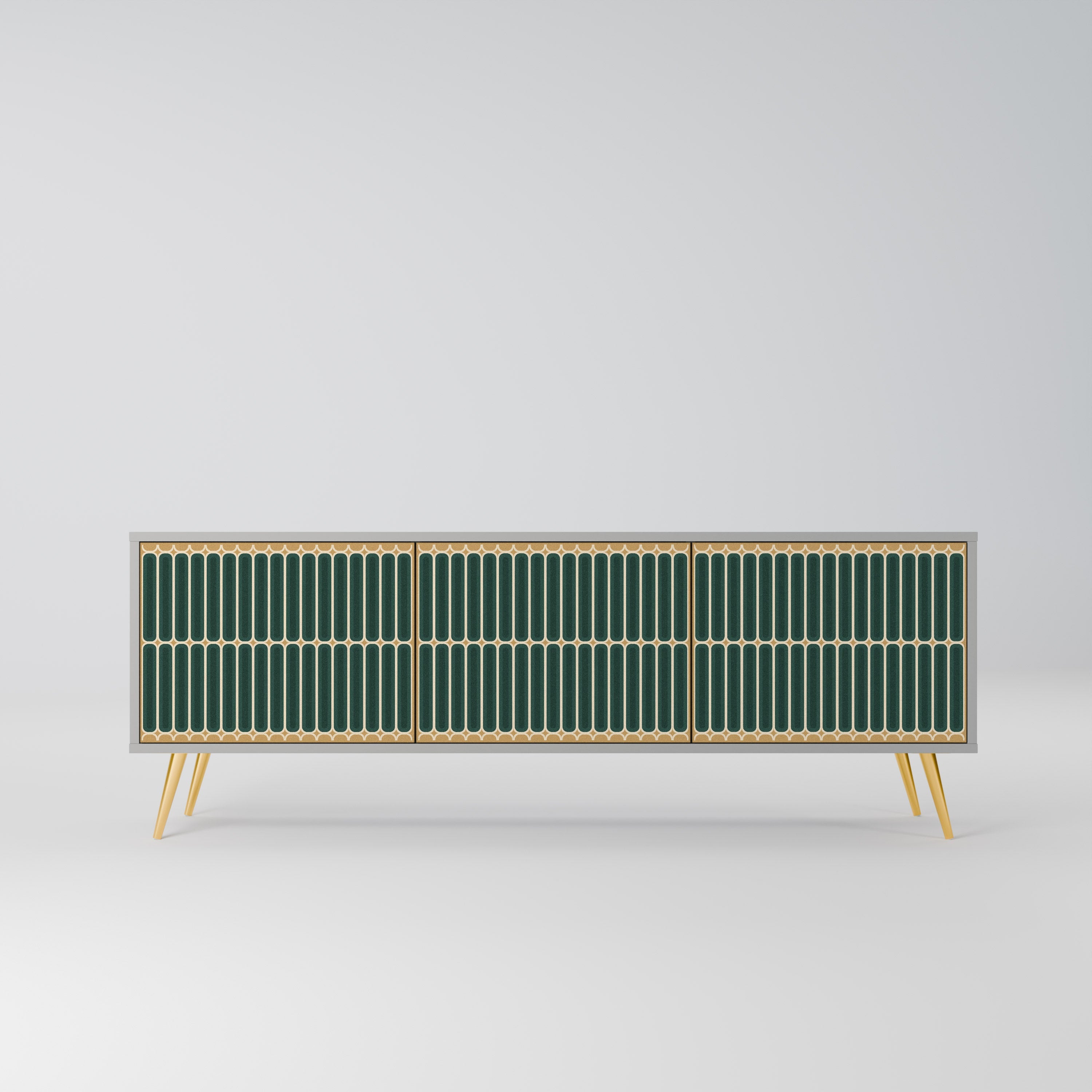 ILUSION GATE Móvel de TV com 3 Portas em Acabamento Cinzento