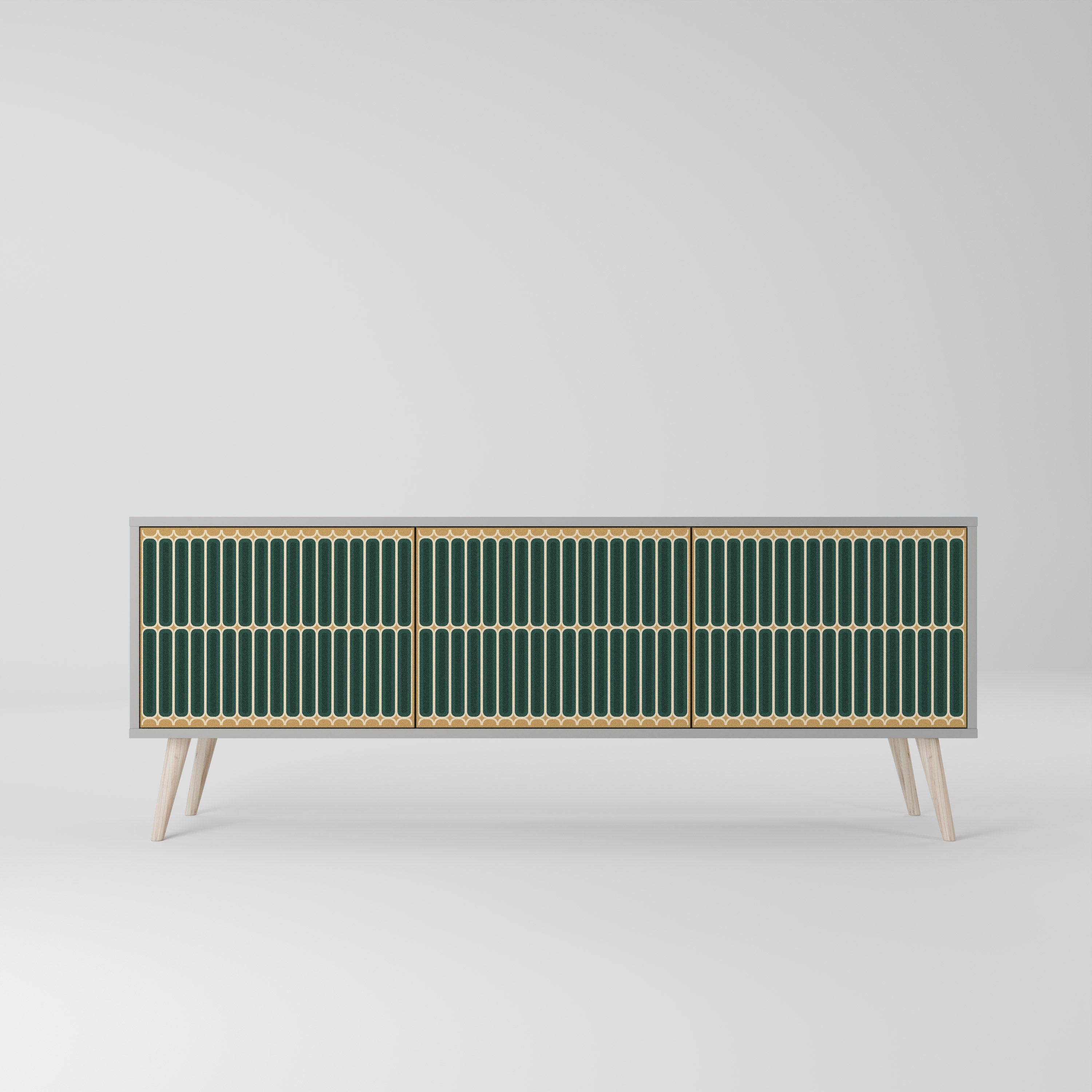 ILUSION GATE Móvel de TV com 3 Portas em Acabamento Cinzento