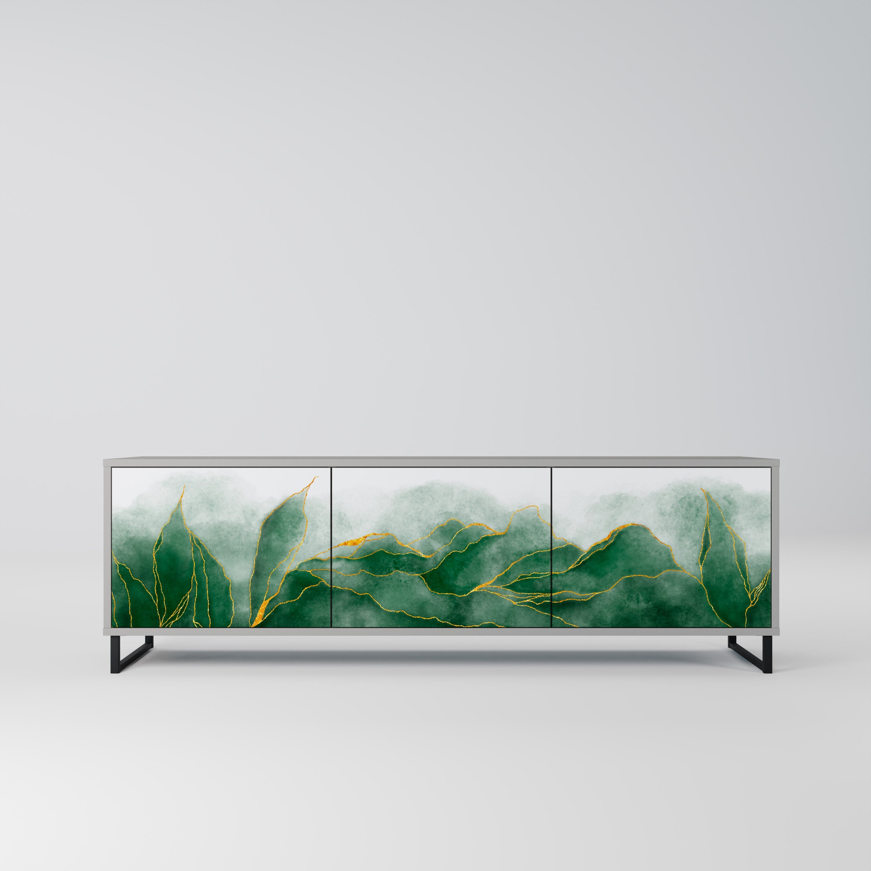 EXPENSIVE NATURE Móvel de TV com 3 Portas em Acabamento Cinzento