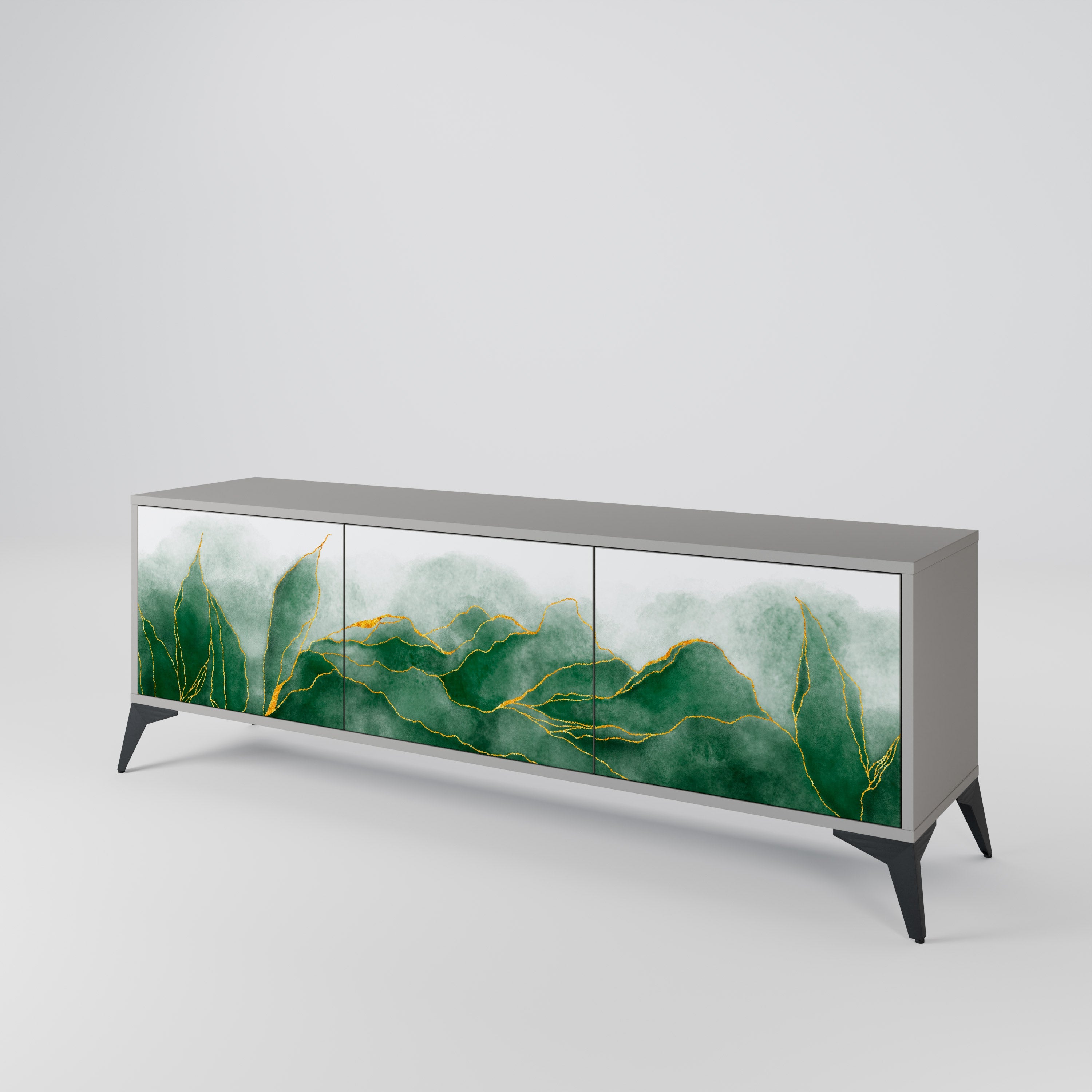 EXPENSIVE NATURE Móvel de TV com 3 Portas em Acabamento Cinzento