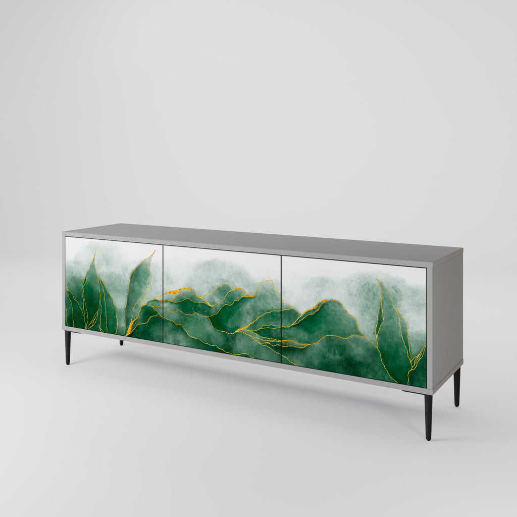 EXPENSIVE NATURE 3-Door TV Stand in Grey Finish