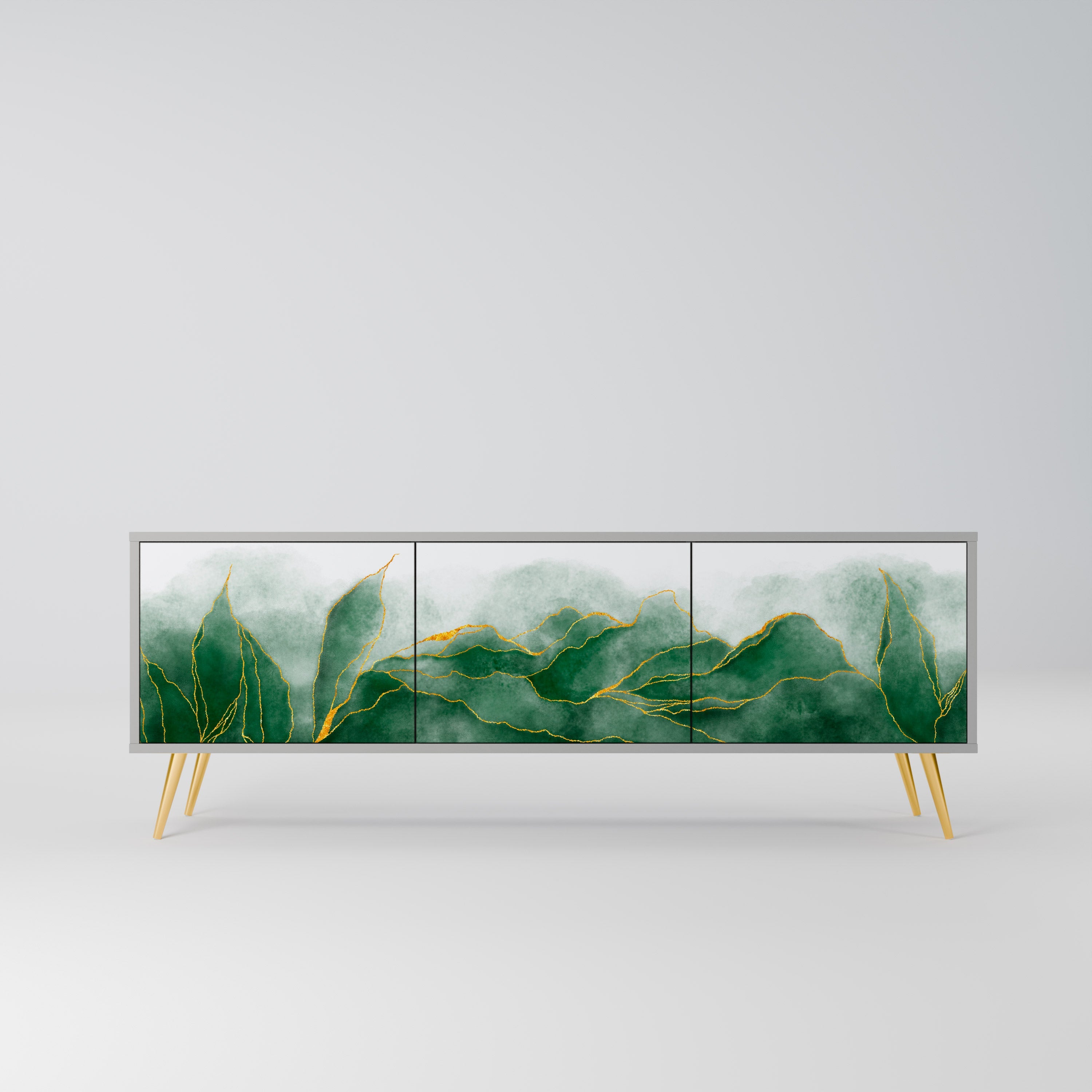 EXPENSIVE NATURE Móvel de TV com 3 Portas em Acabamento Cinzento