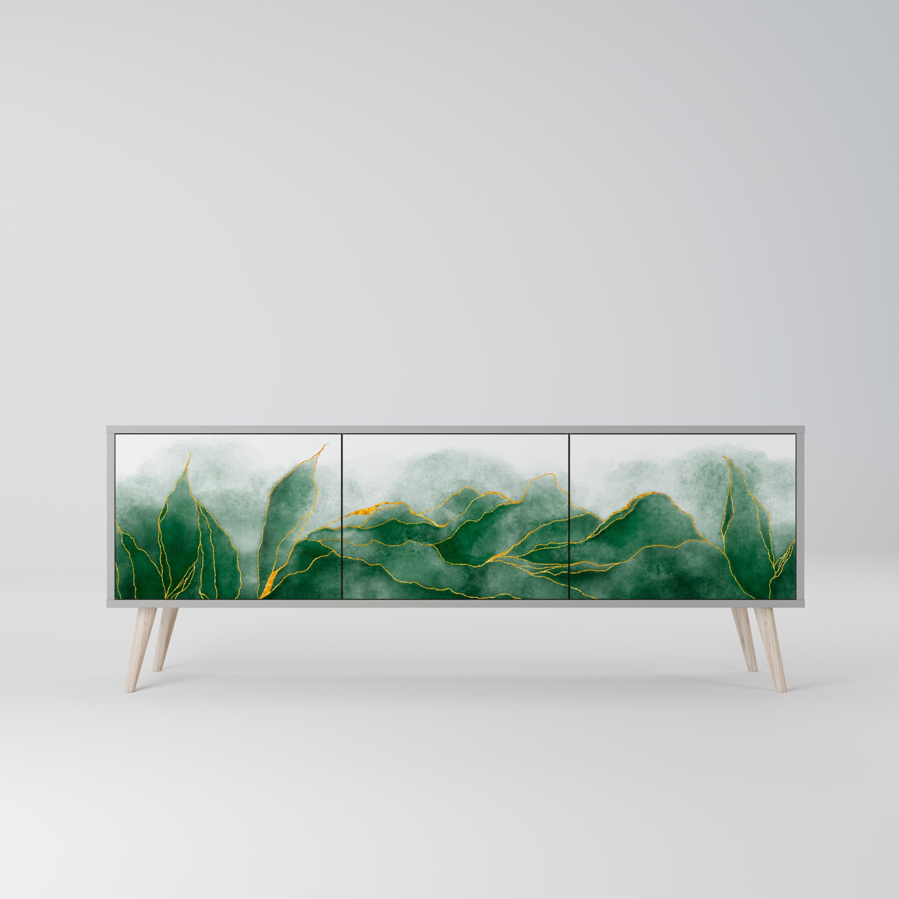 EXPENSIVE NATURE Móvel de TV com 3 Portas em Acabamento Cinzento