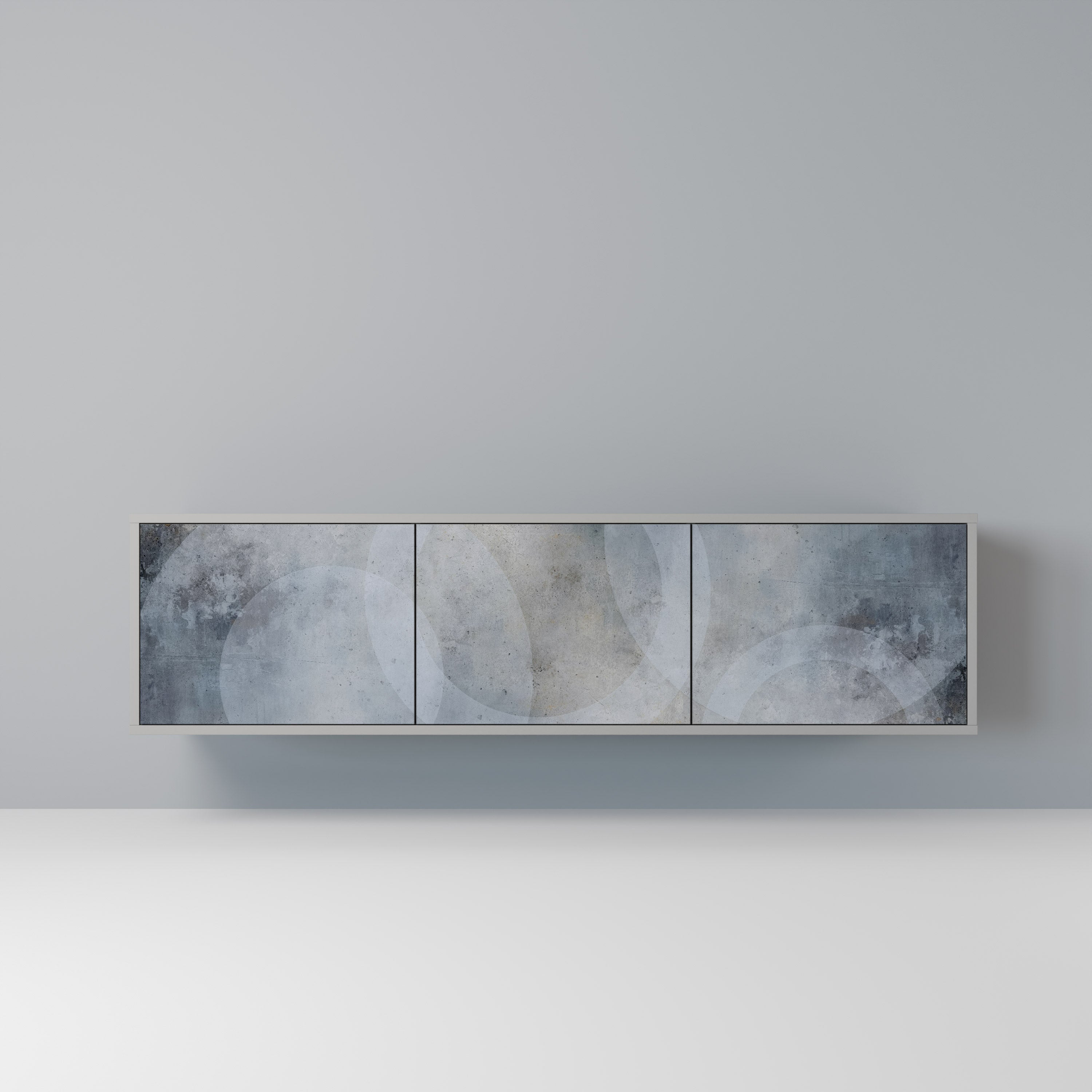 MUTED ARC Móvel de TV com 3 Portas em Acabamento Cinzento